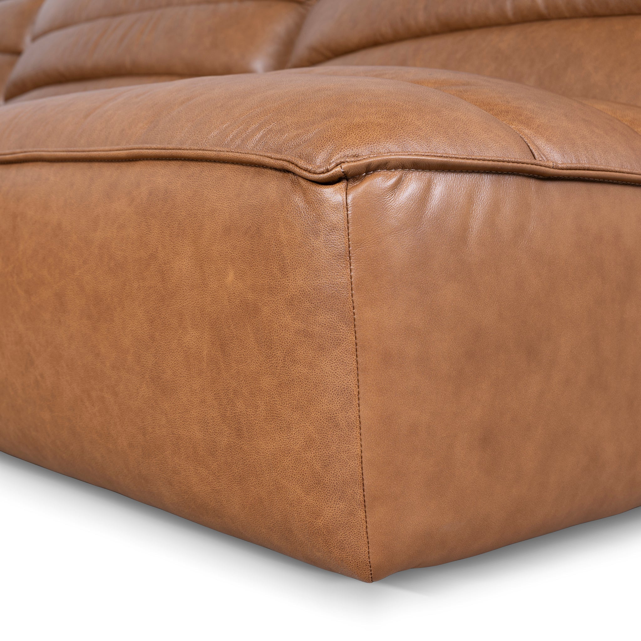 CLC10479-KSO Modular Leather Corner Sofa - Amber Brown