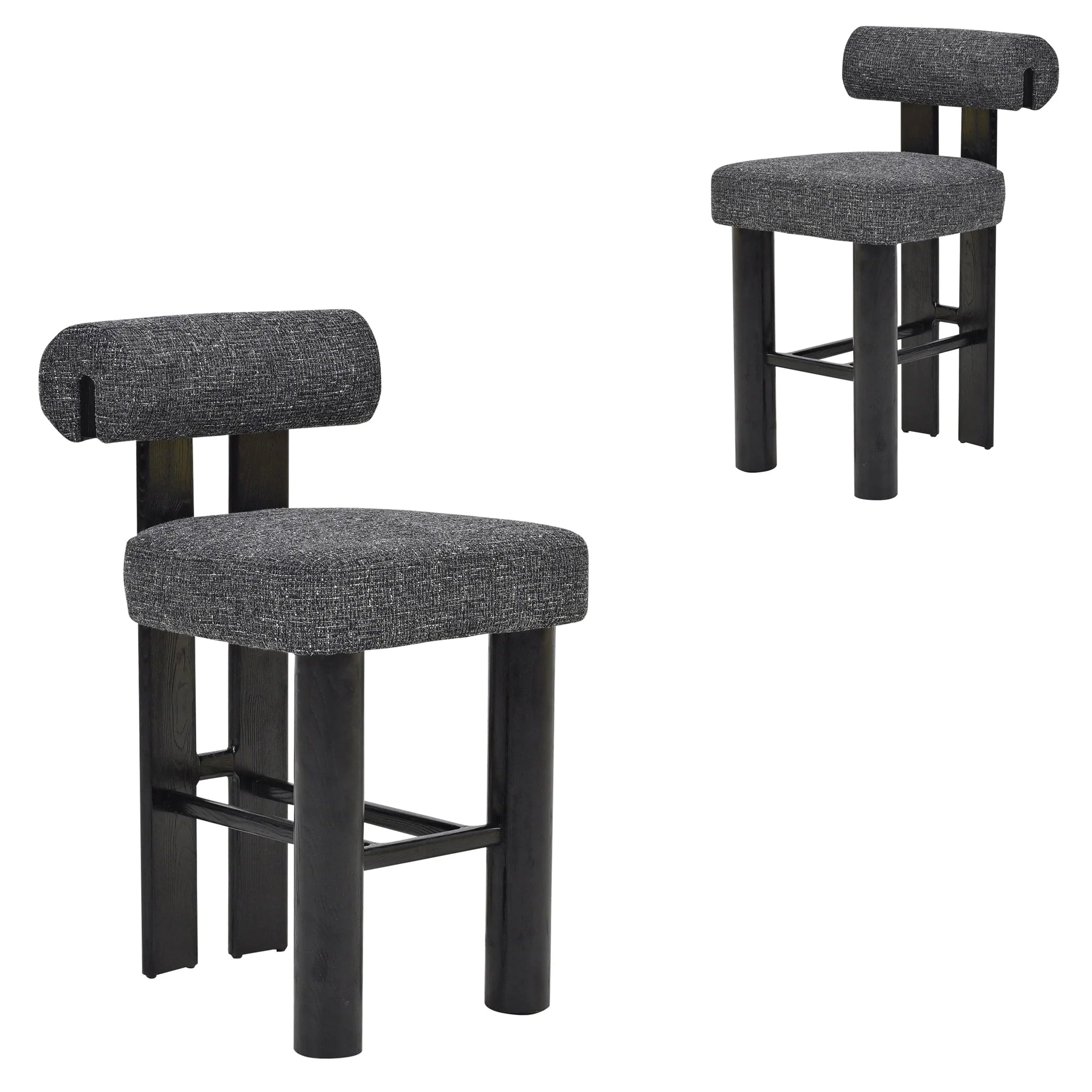 Showcasing Lobedora Black Barstool - Field Charcoal (Set of 2) BS10524-OLSx2 Bar Stool by Calibre Furniturs