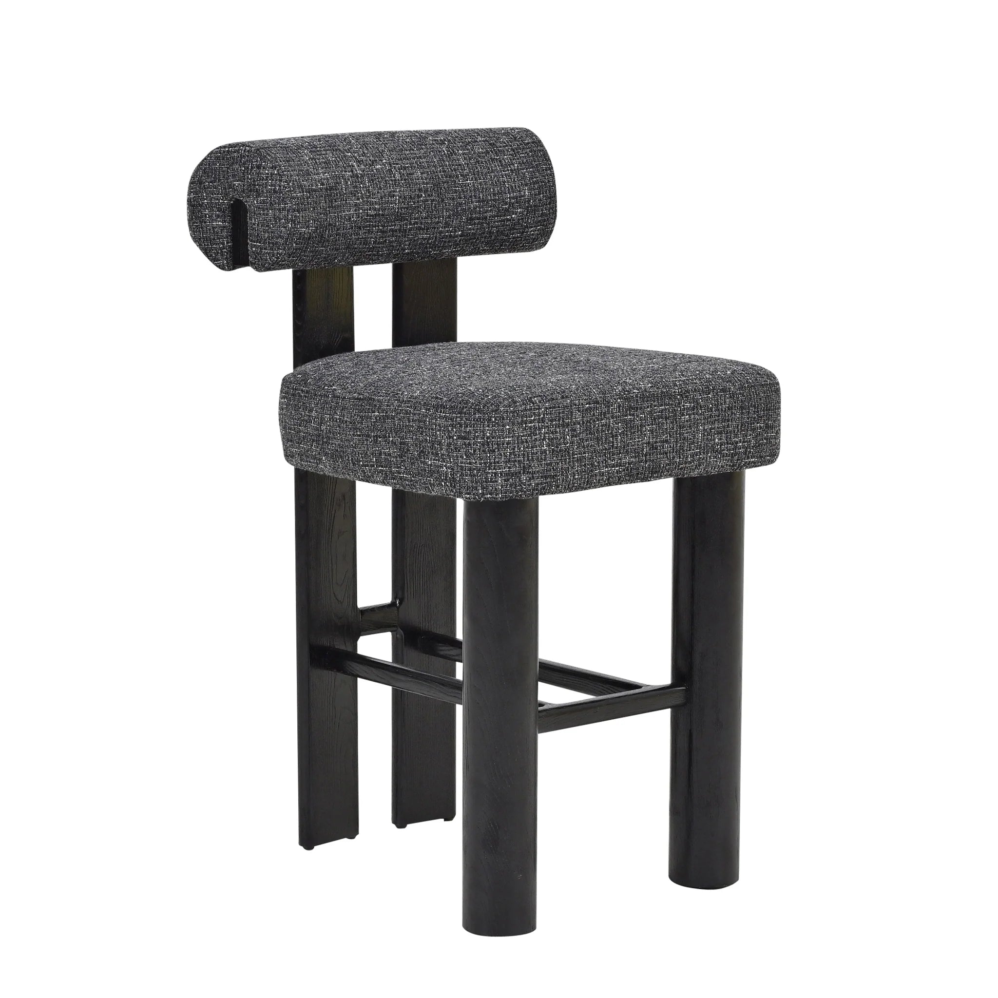 Showcasing Lobedora Black Barstool - Field Charcoal (Set of 2) BS10524-OLSx2 Bar Stool by Calibre Furniturs