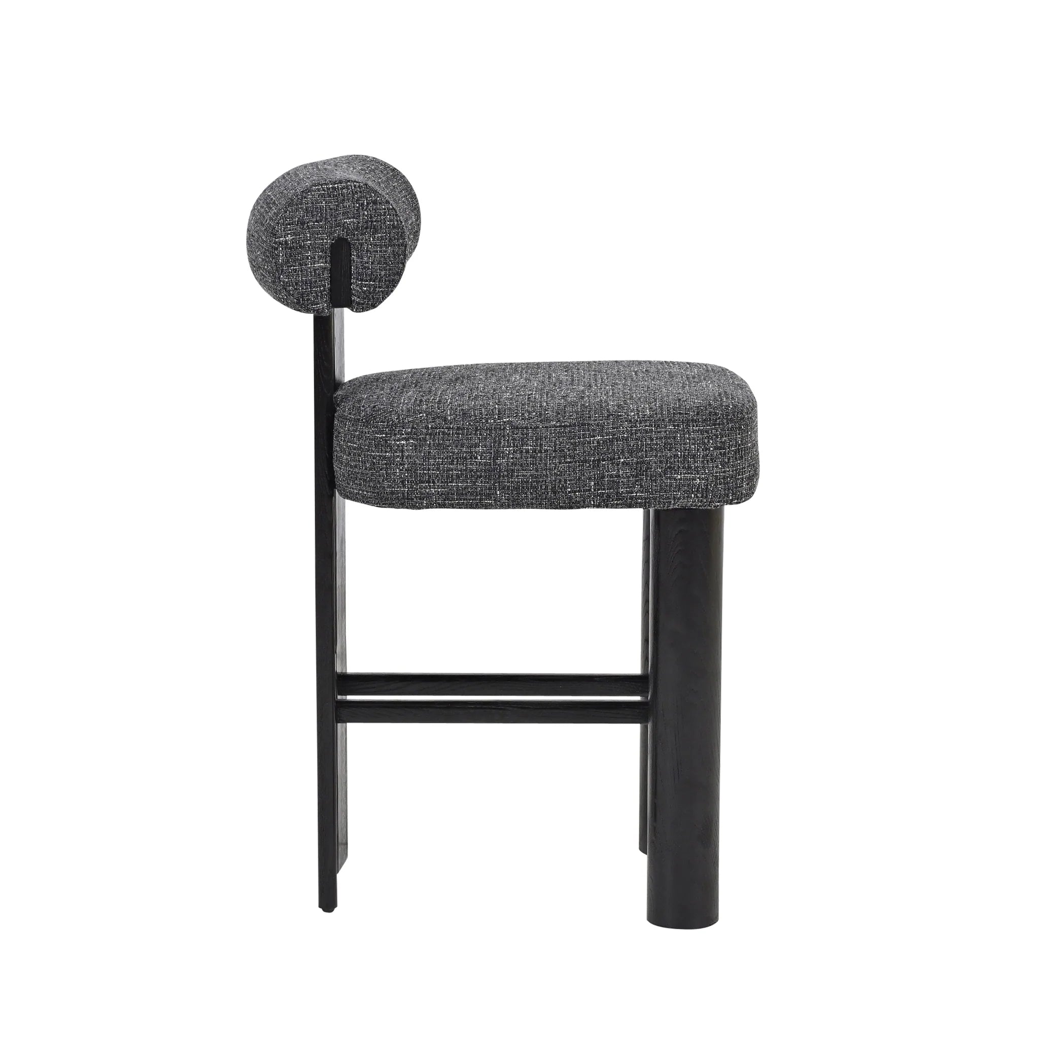 Lobedora Black Barstool - Field Charcoal (Set of 2)