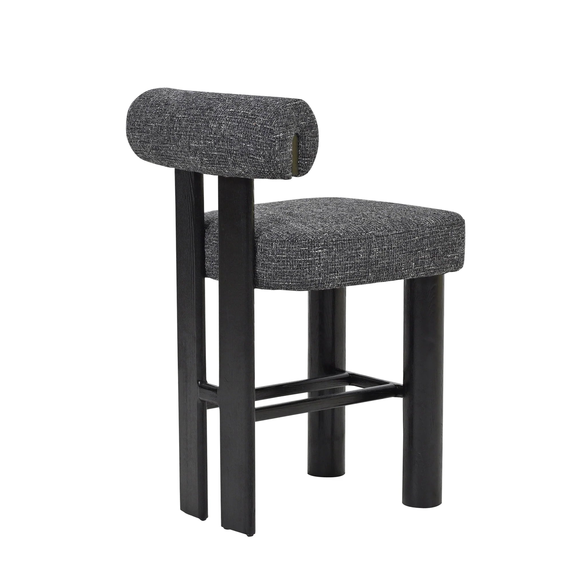 Lobedora Black Barstool - Field Charcoal (Set of 2)