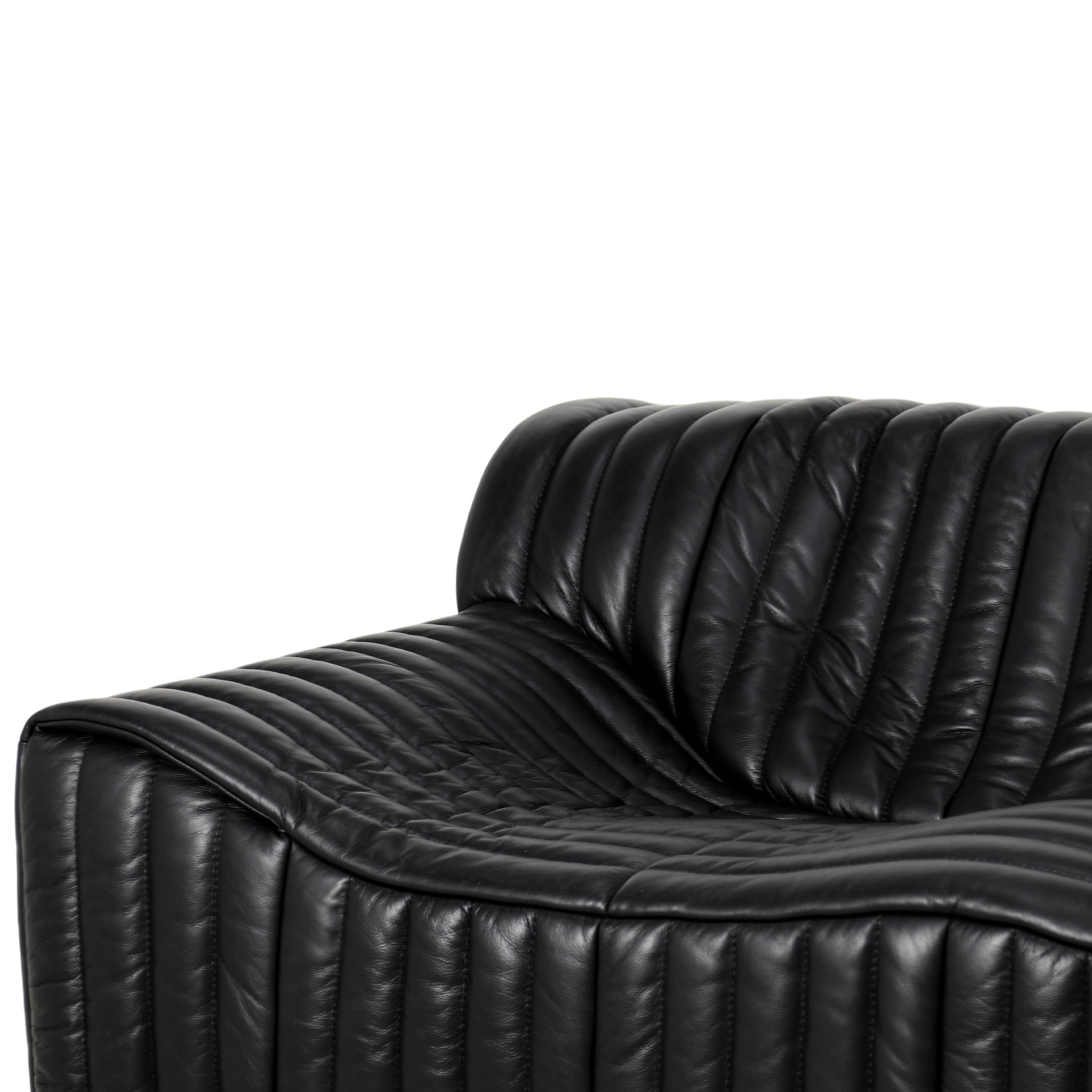 CLC10841-NV 3 Seater Sofa - Black Leather