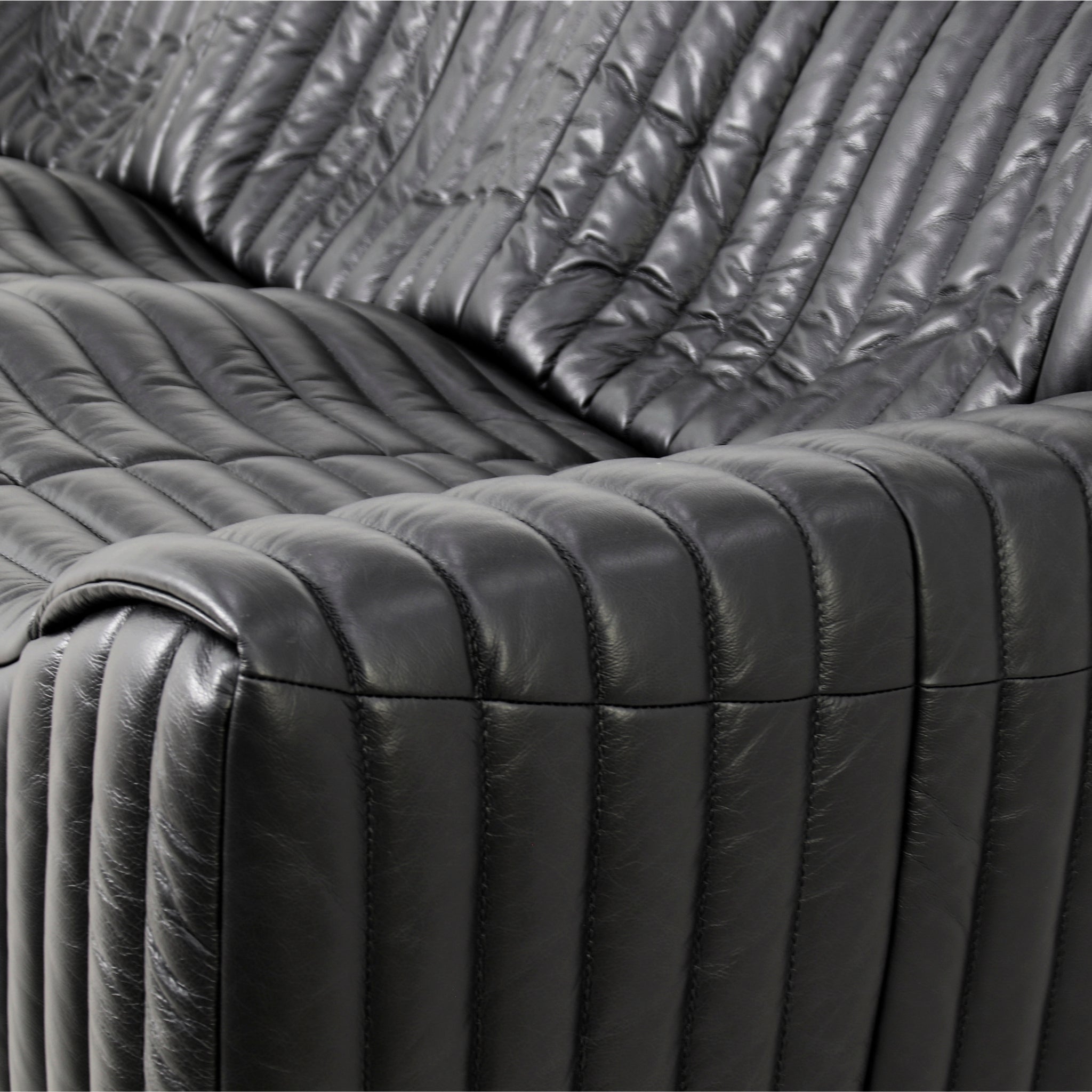 CLC10841-NV 3 Seater Sofa - Black Leather