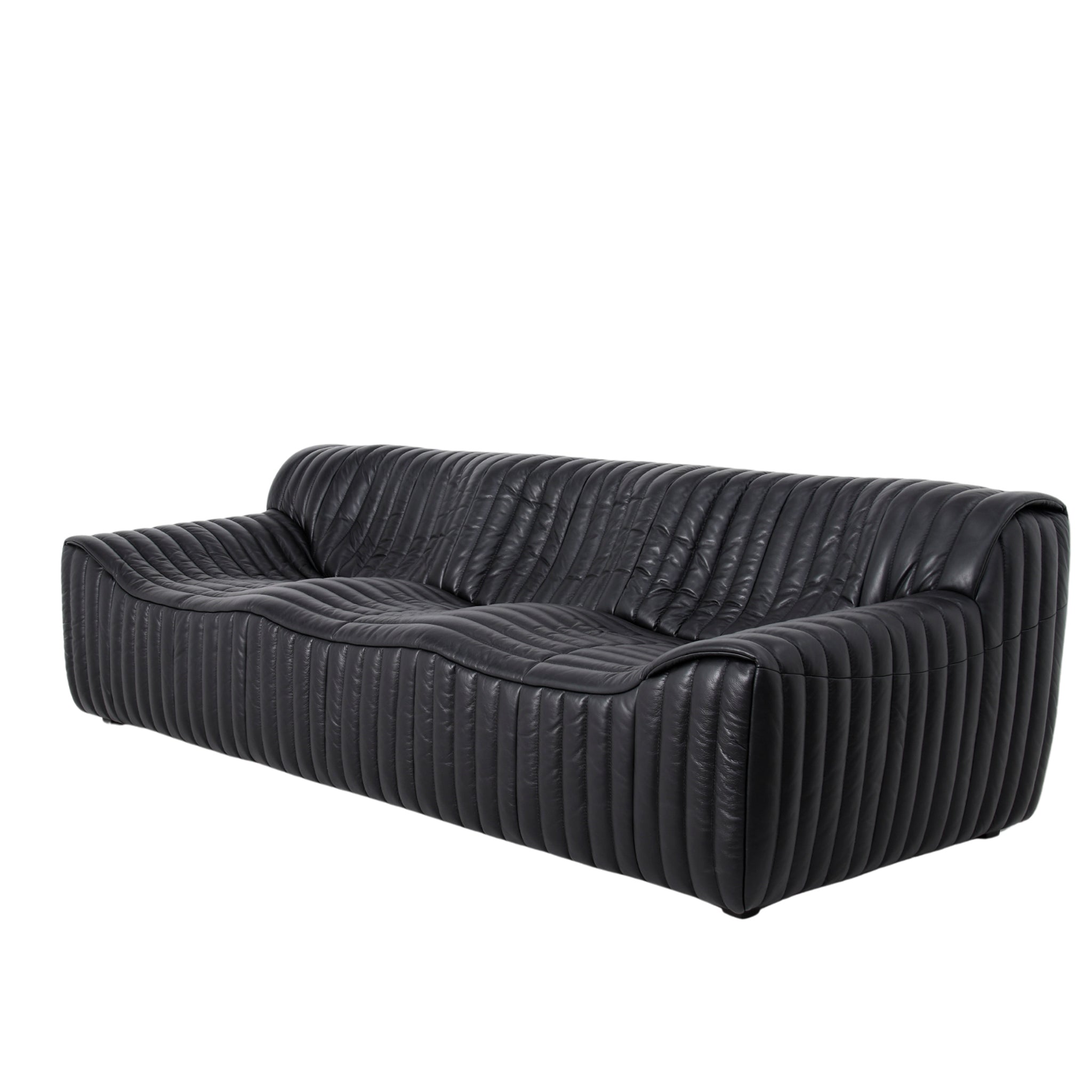 CLC10841-NV 3 Seater Sofa - Black Leather