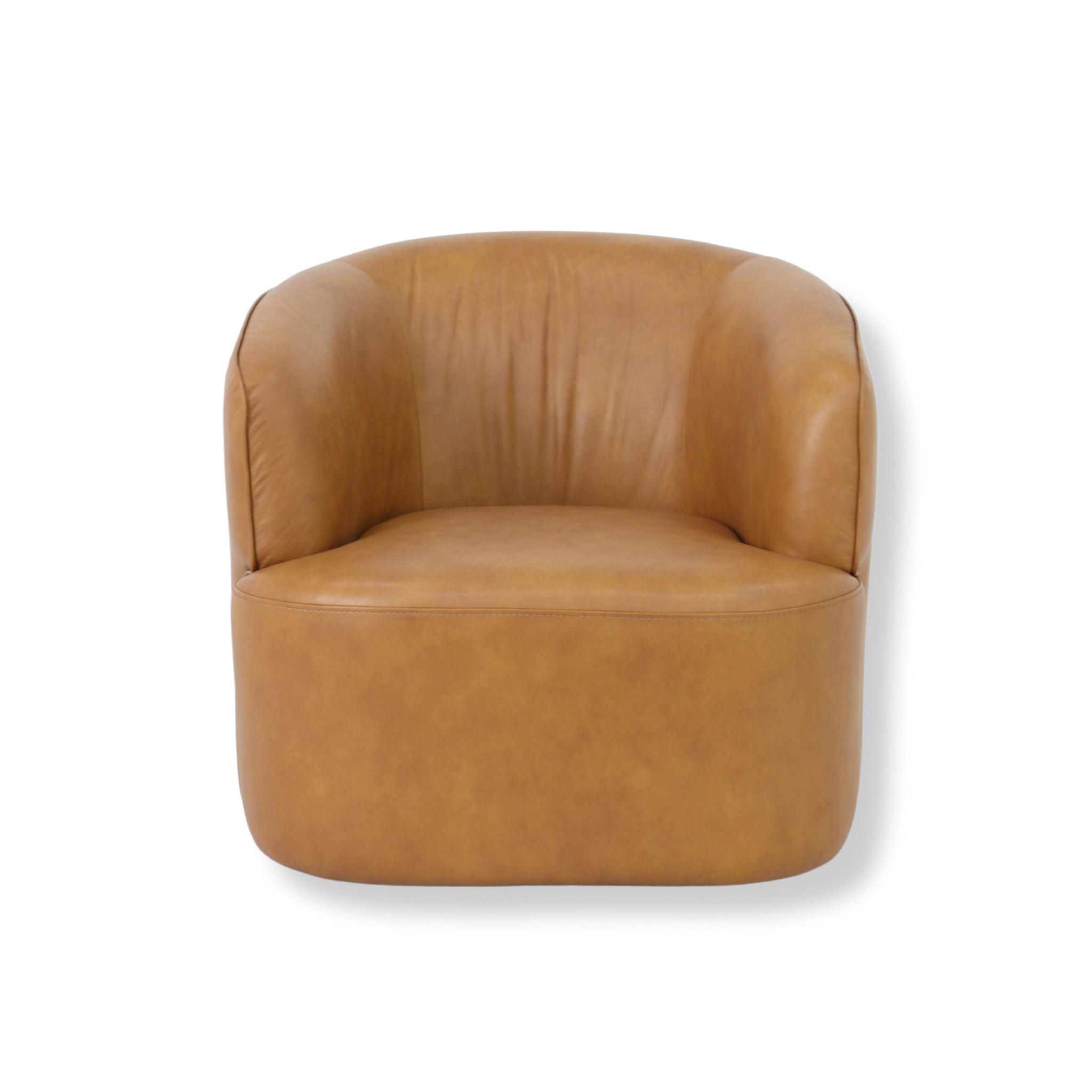 Swivel Armchair - Amber Tan Leather