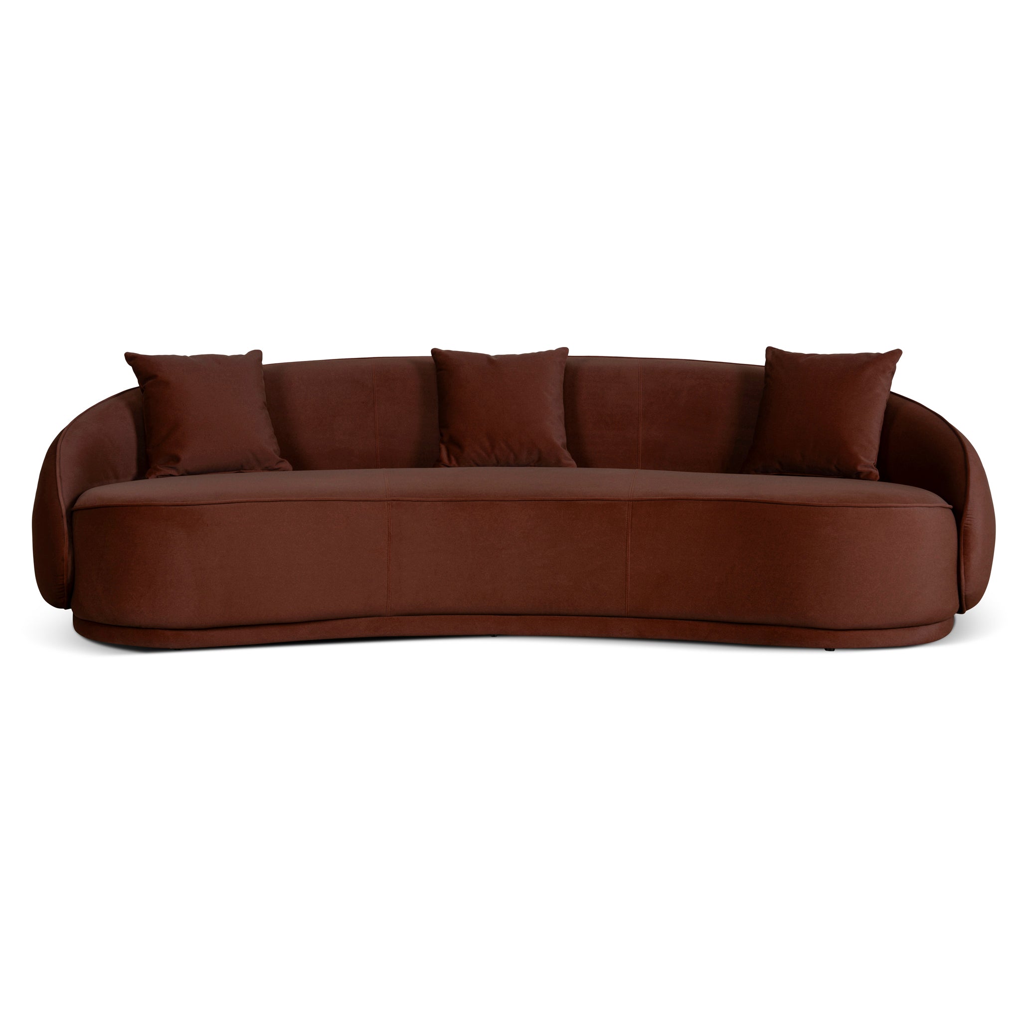4 Seater Fabric Sofa - Burnt Brown - image 2