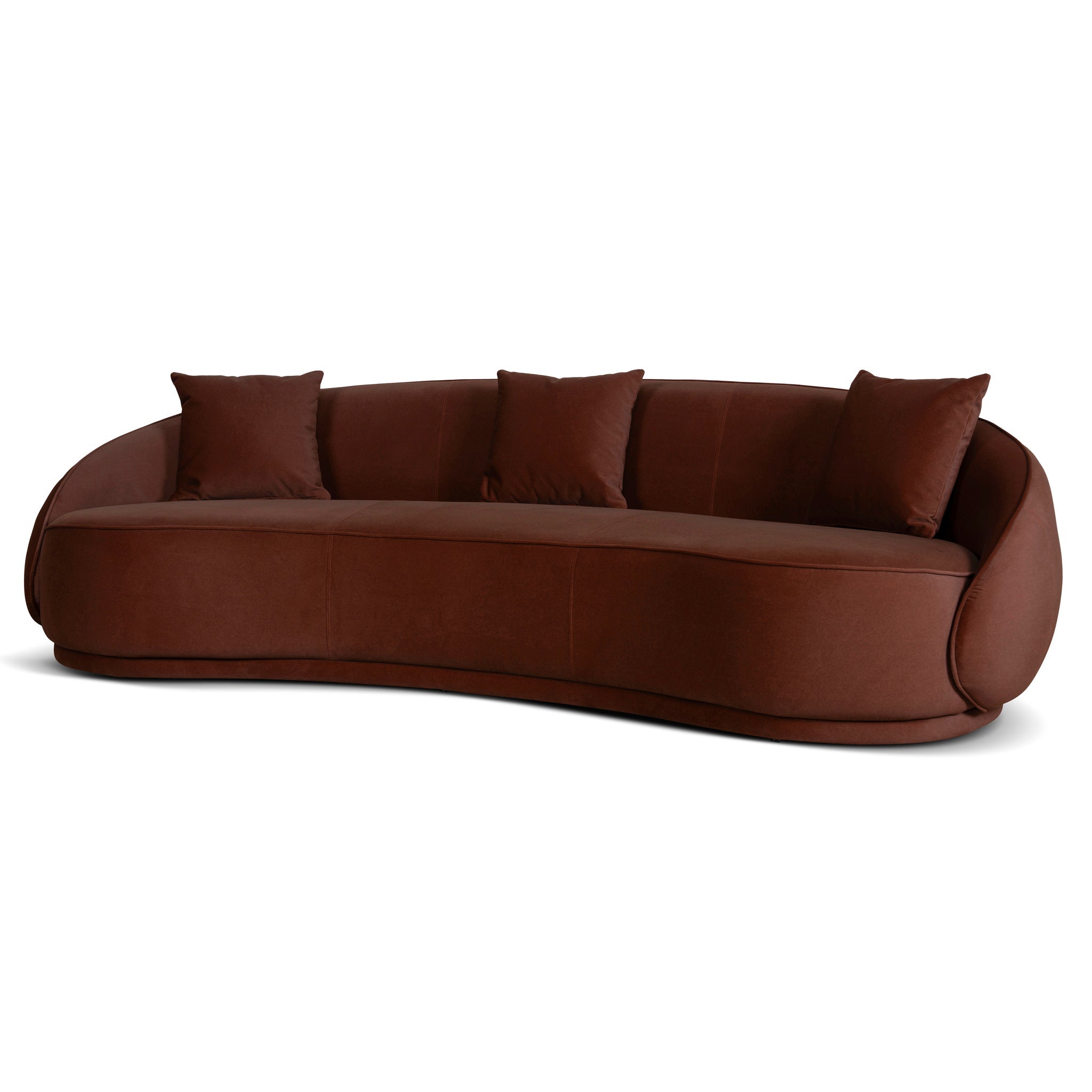 4 Seater Fabric Sofa - Burnt Brown