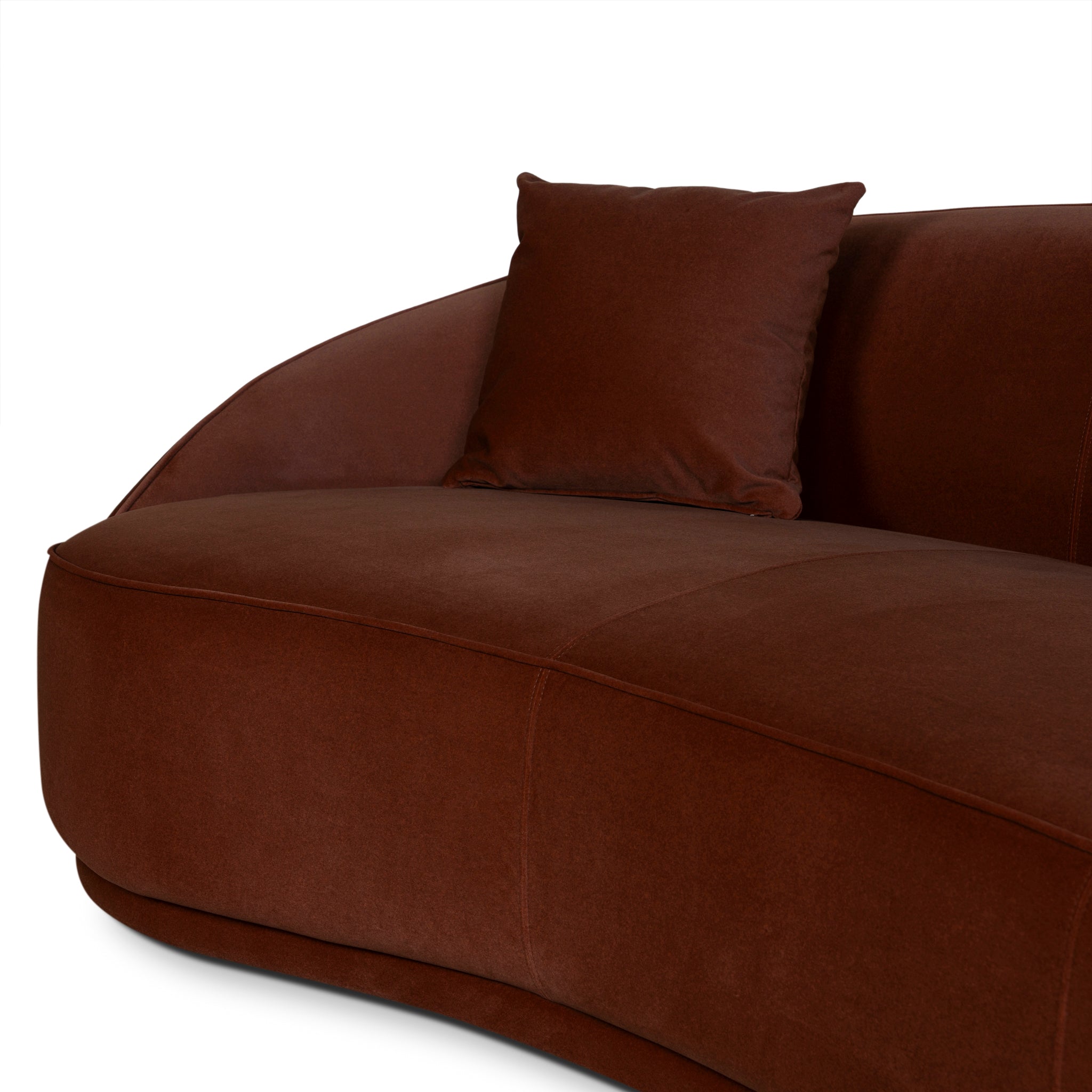 4 Seater Fabric Sofa - Burnt Brown - image 6