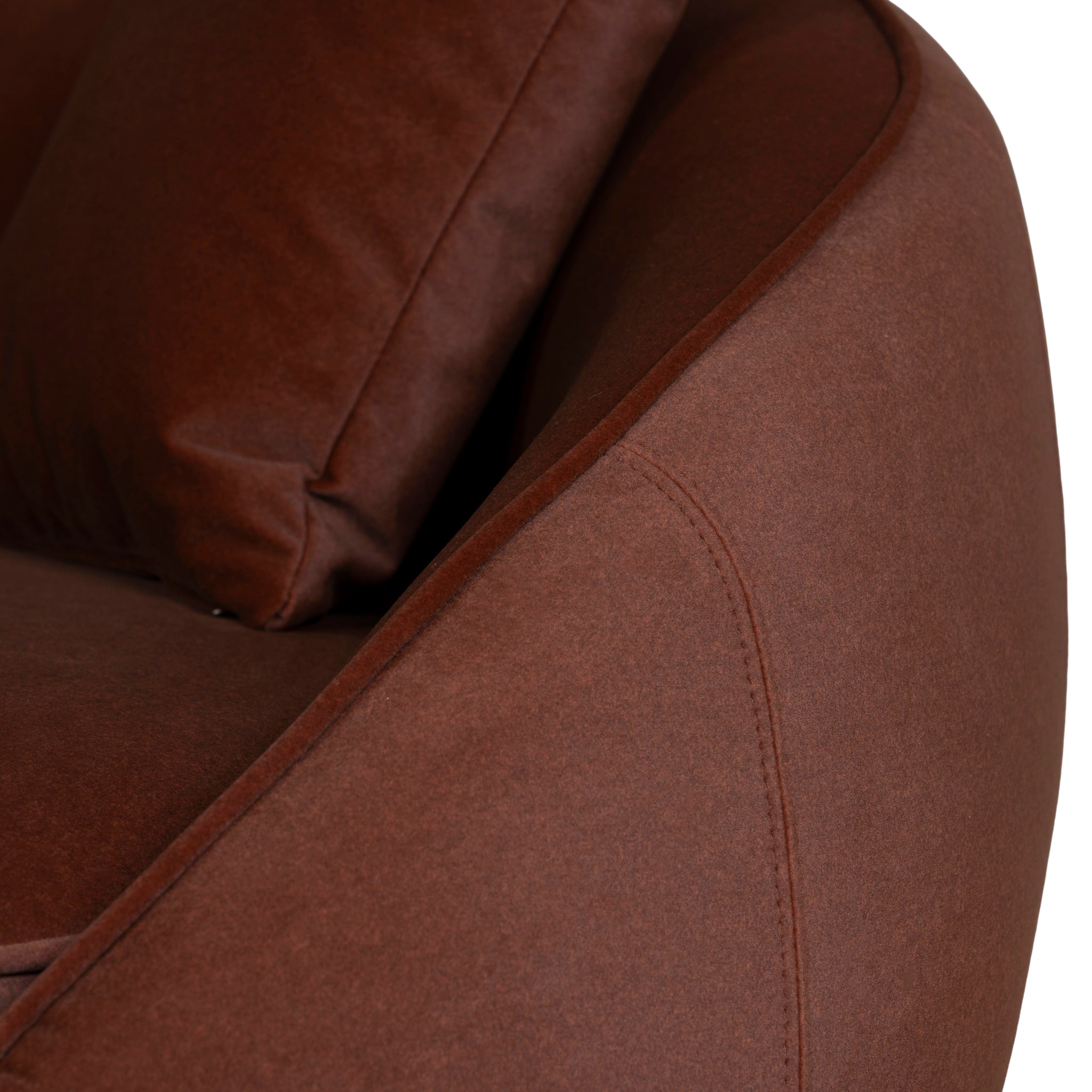 4 Seater Fabric Sofa - Burnt Brown - image 7