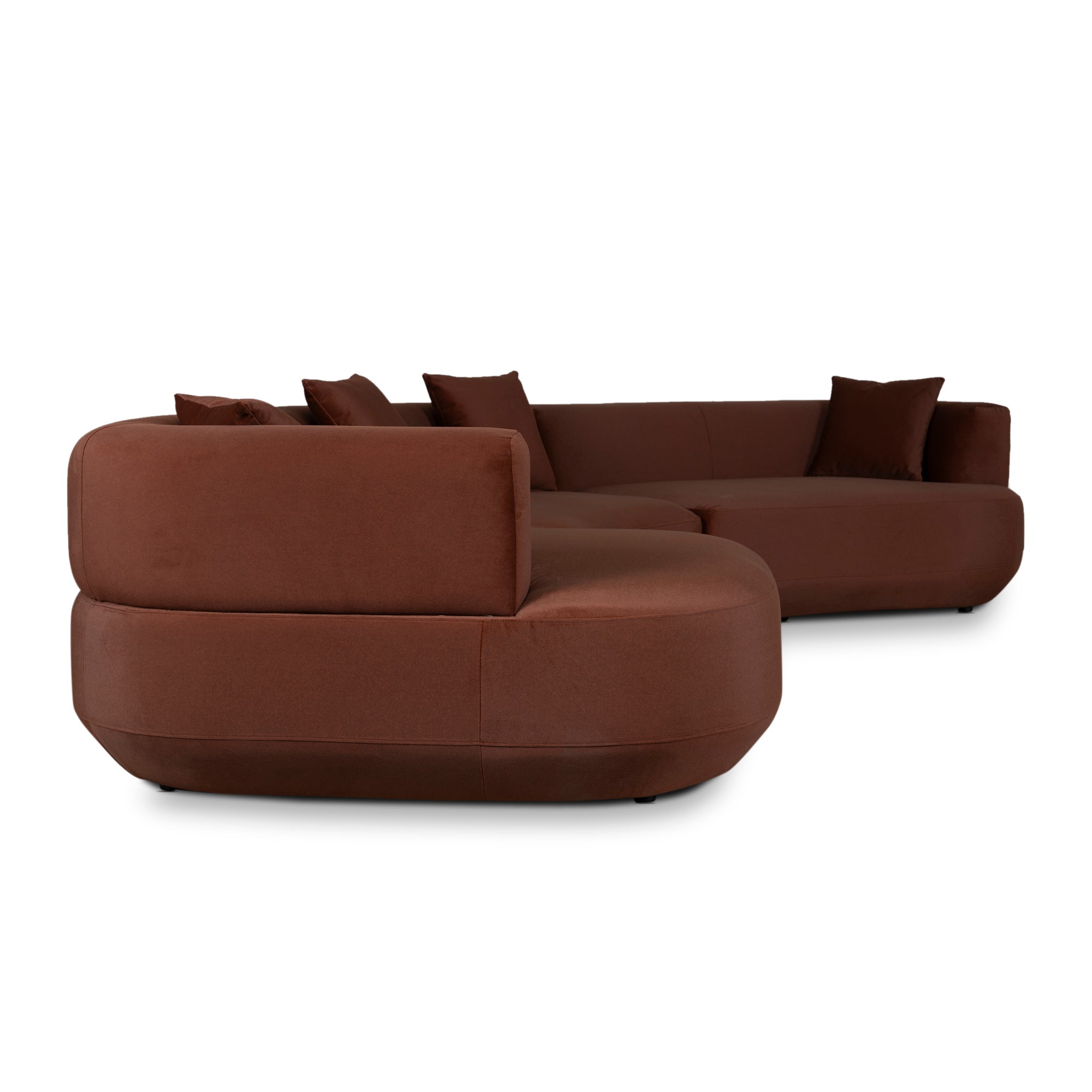 Modular Left Chaise Sofa - Burnt Brown - image 6
