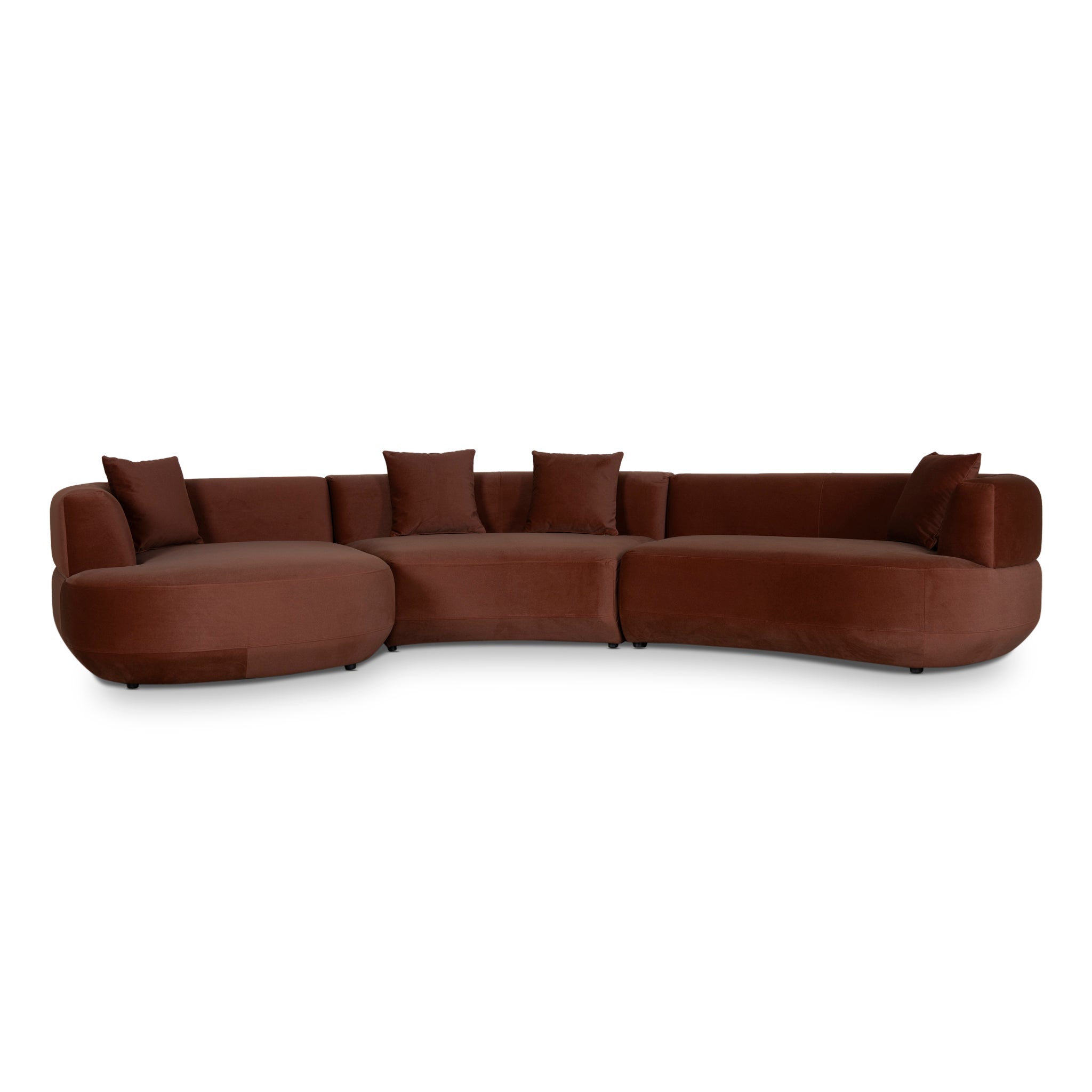 Modular Left Chaise Sofa - Burnt Brown - image 2
