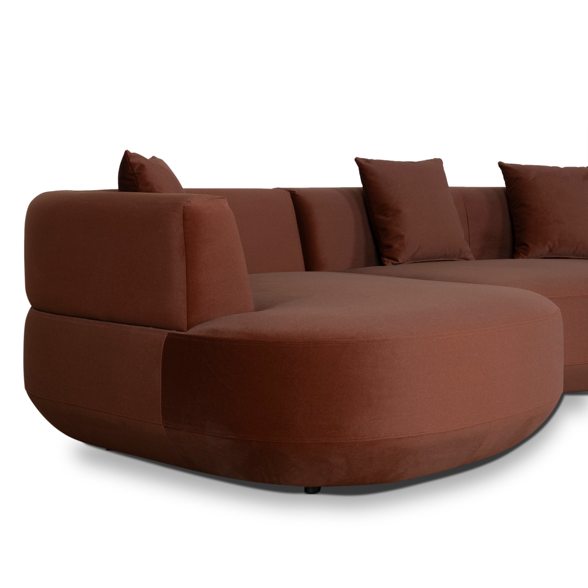 Modular Left Chaise Sofa - Burnt Brown - image 7