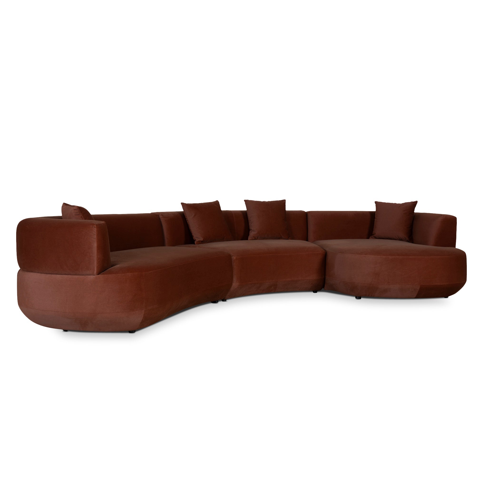 Modular Right Chaise Sofa - Burnt Brown