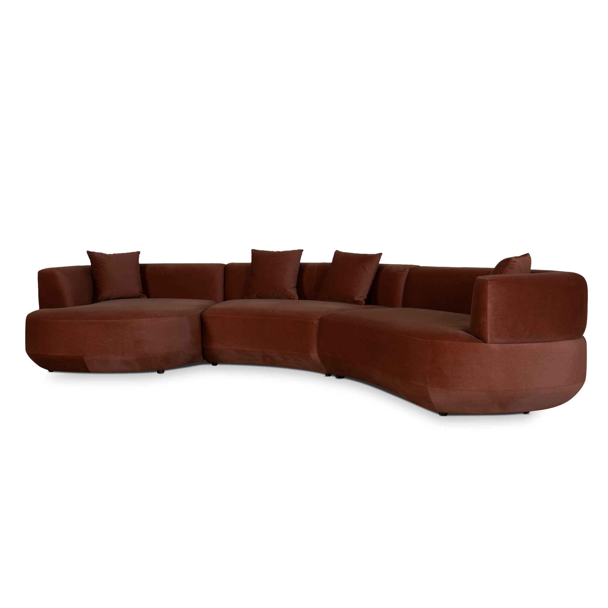 Modular Left Chaise Sofa - Burnt Brown