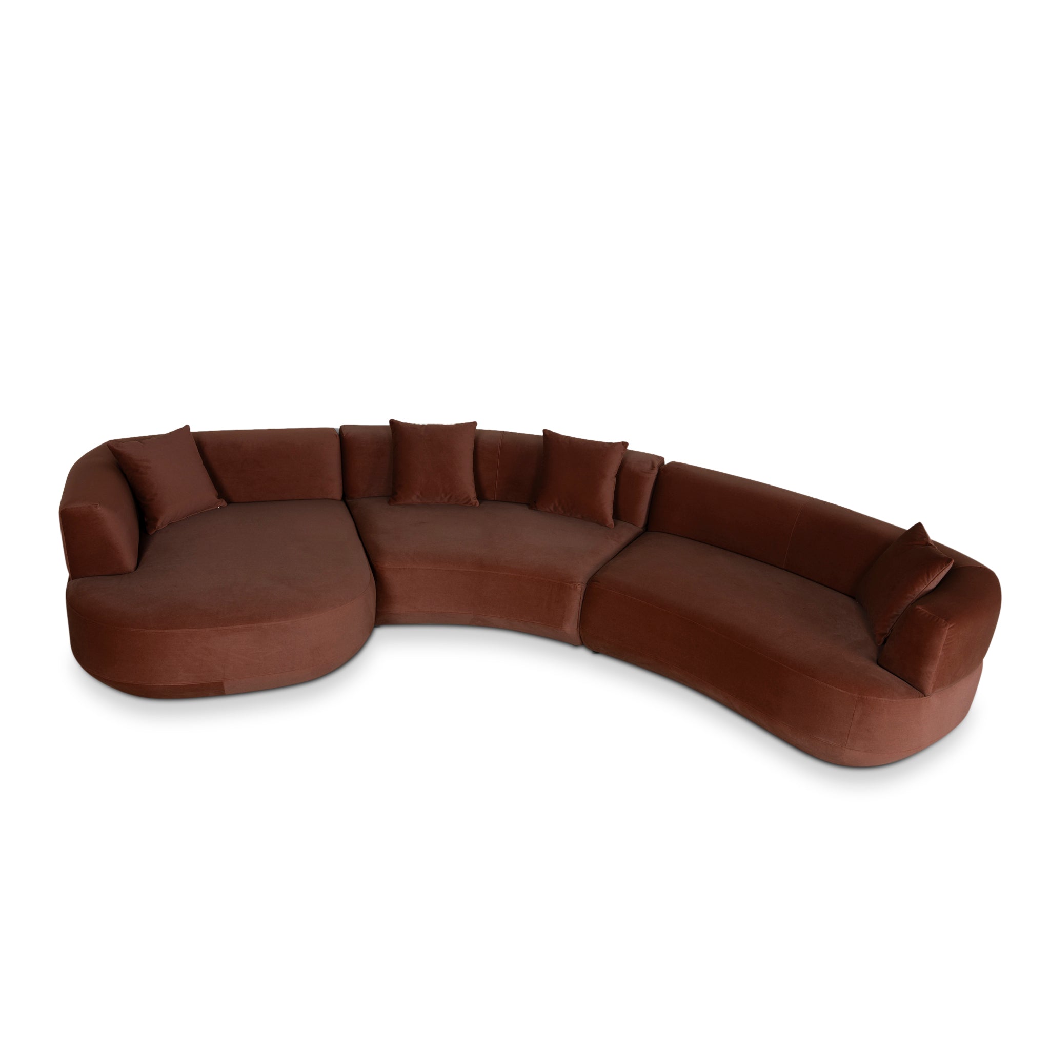 Modular Left Chaise Sofa - Burnt Brown - image 4