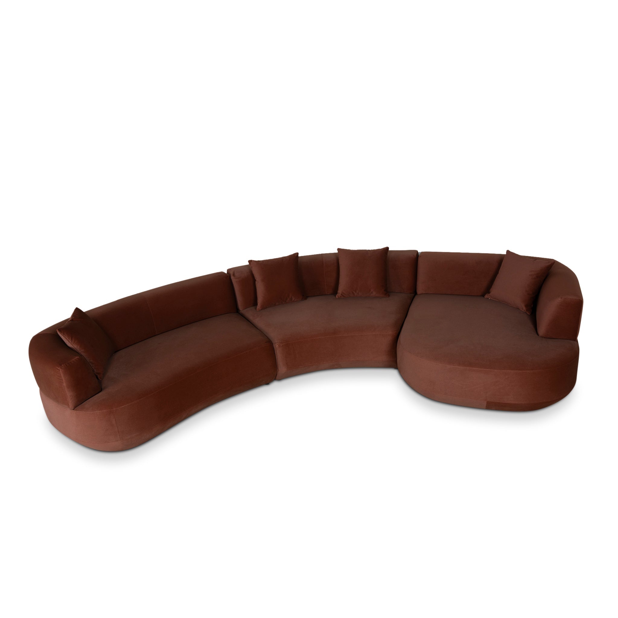 CLC10849-FS Modular Right Chaise Sofa - Burnt Brown