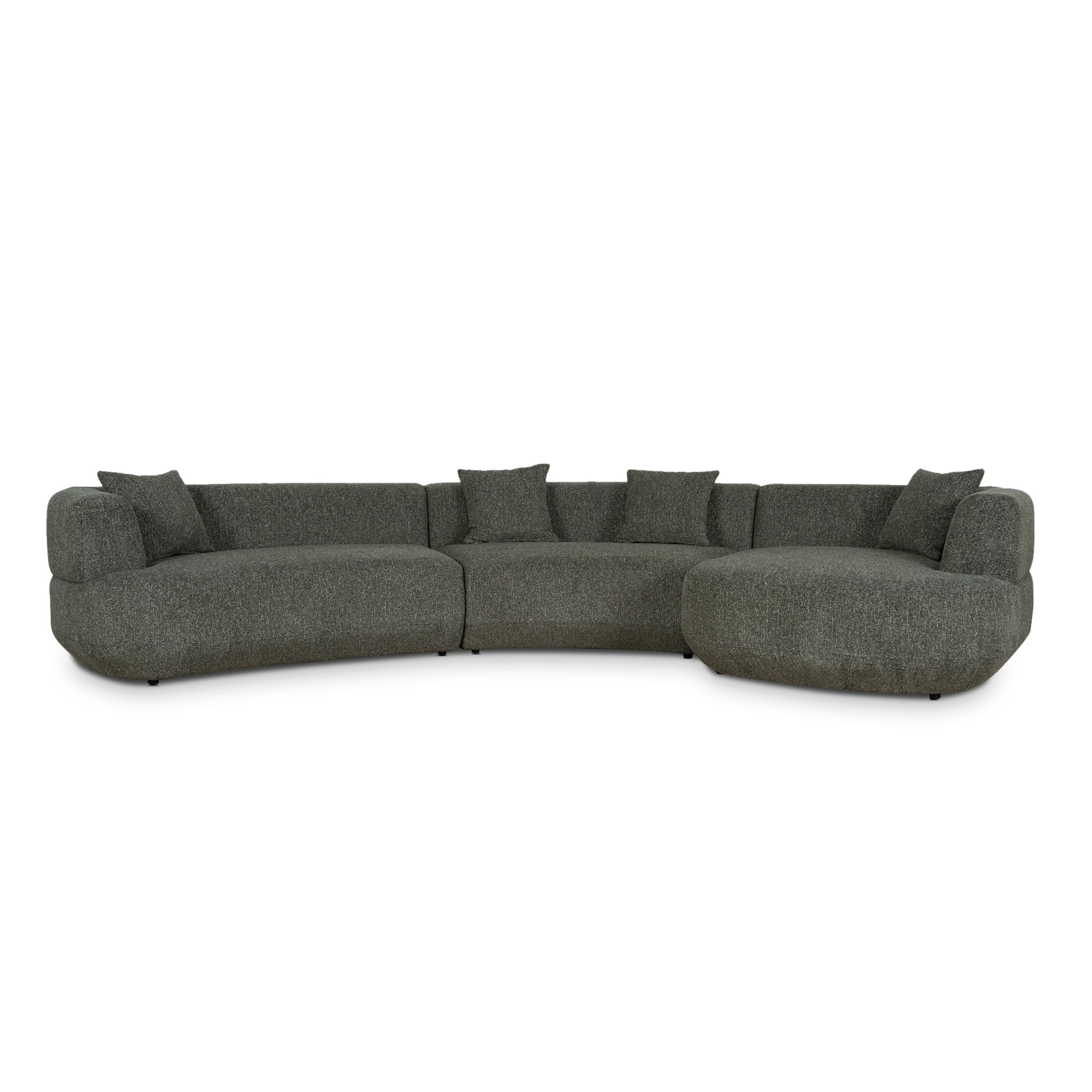 CLC10852-FS Modular Right Chaise Sofa - Canopy Green