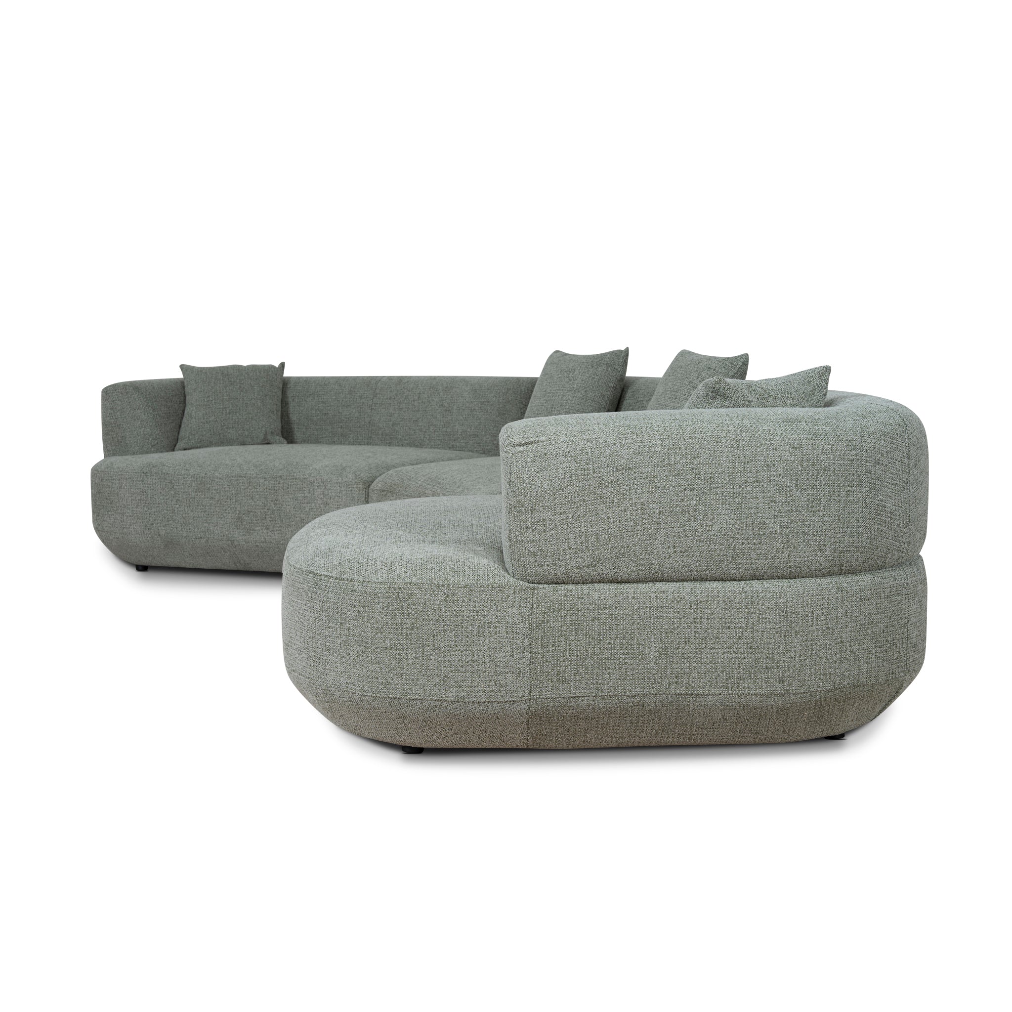 Modular Right Chaise Sofa - Coral Light Green