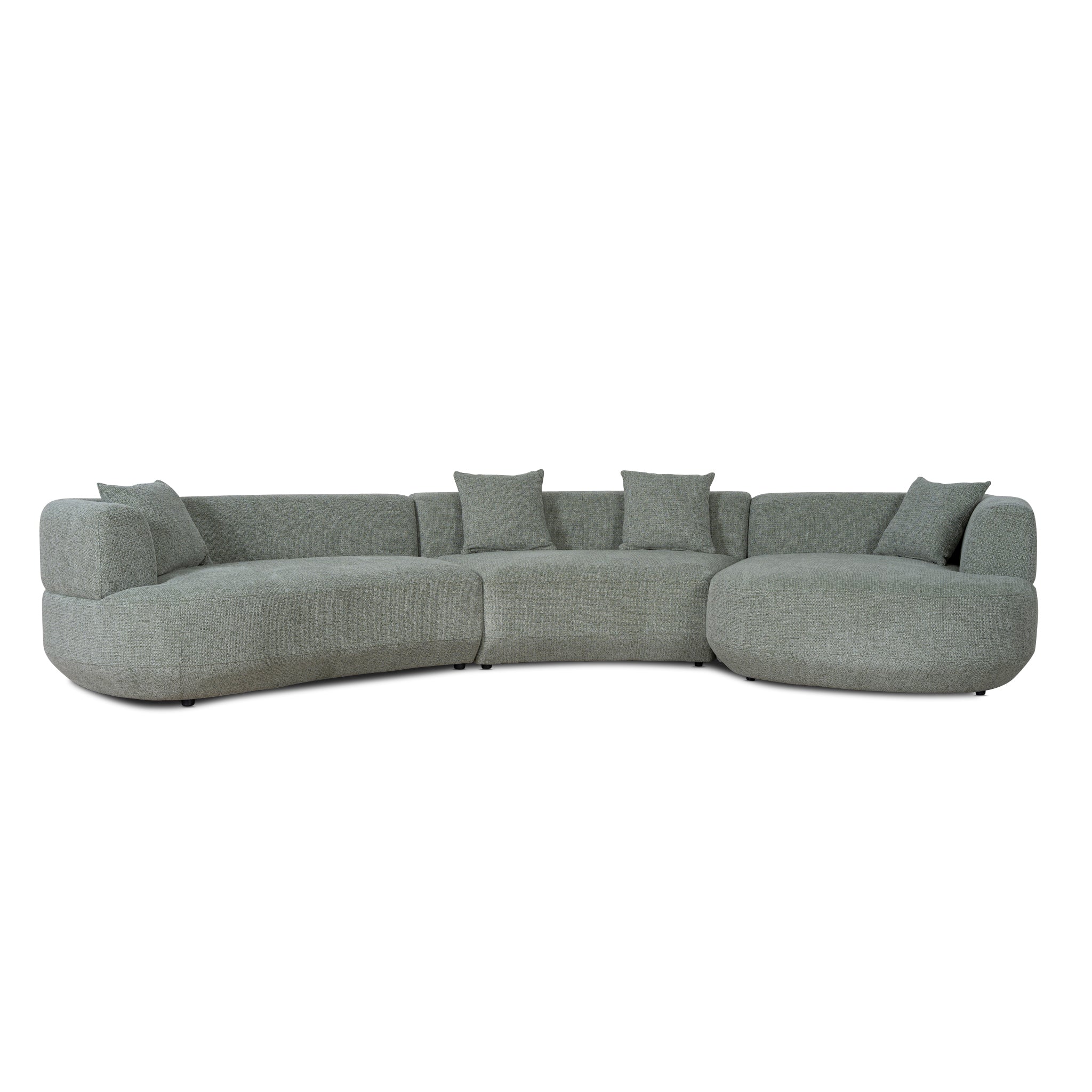 Modular Right Chaise Sofa - Coral Light Green