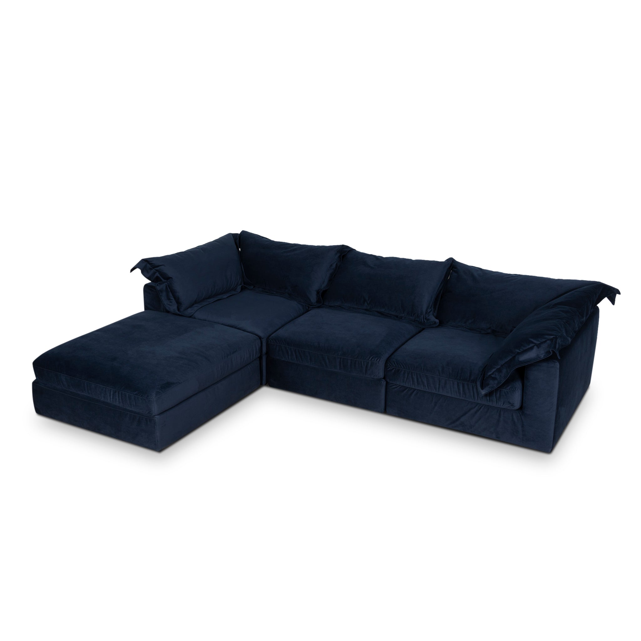 CLC10913-KSO 3 Seater Chaise Sofa - Navy Blue