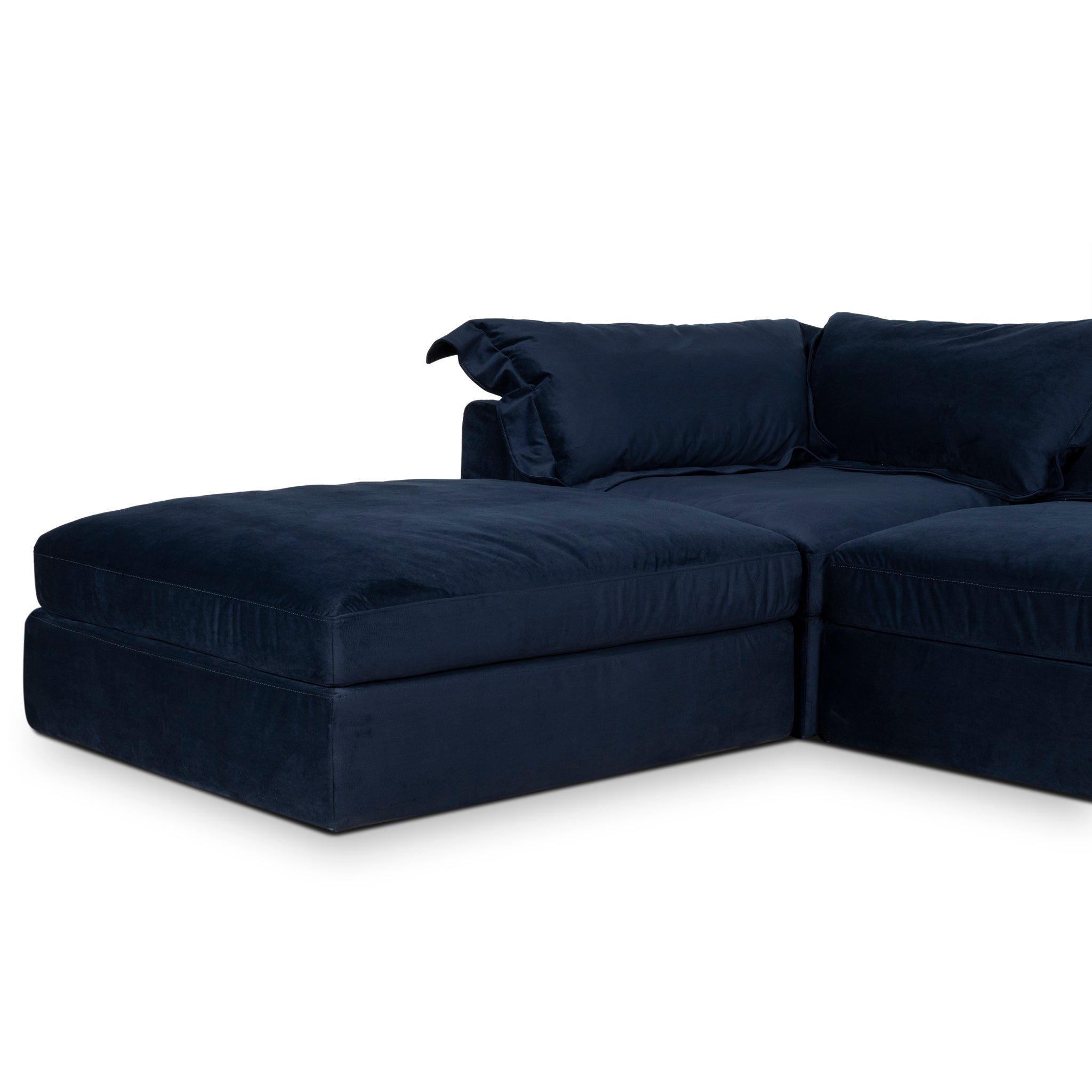 CLC10913-KSO 3 Seater Chaise Sofa - Navy Blue
