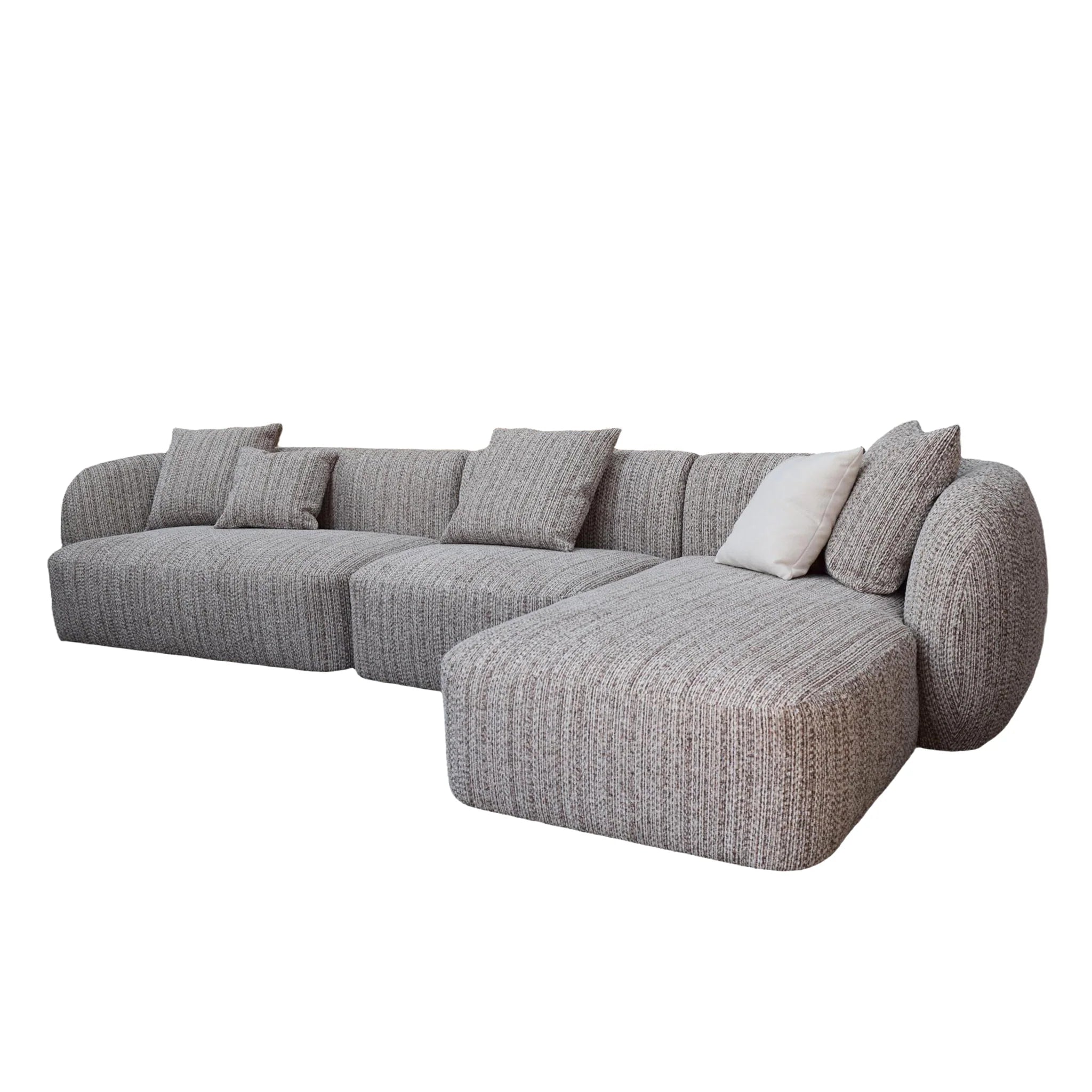 Showcasing Sedora 4 Seater Right Chaise Sofa - Plush Spec Brown LC12401-AE Sofas by Calibre Furniturs