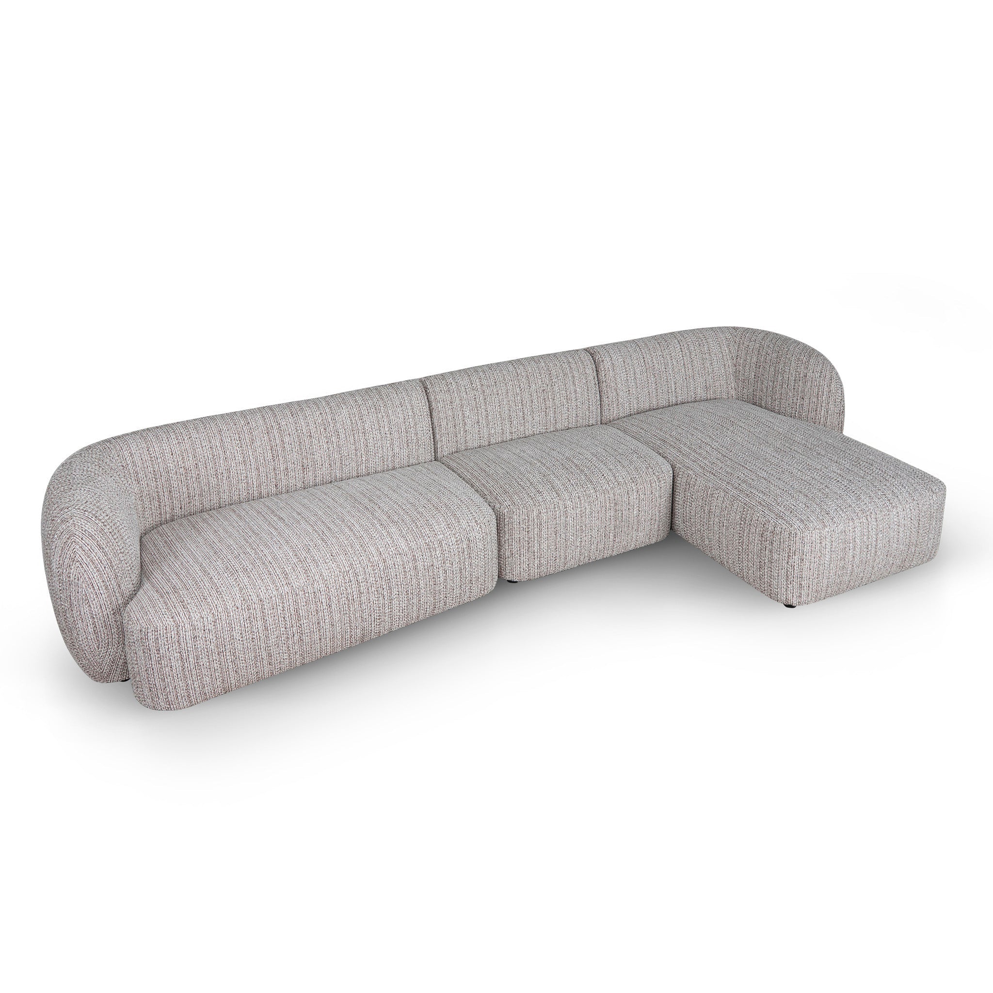 4 Seater Right Chaise Sofa - Plush Spec Brown