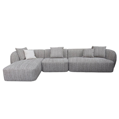 Showcasing Pilaro 4 Seater Left Chaise Sofa - Plush Spec Brown LC12403-AE Sofas by Calibre Furniturs
