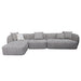 Showcasing Pilaro 4 Seater Left Chaise Sofa - Plush Spec Brown LC12403-AE Sofas by Calibre Furniturs