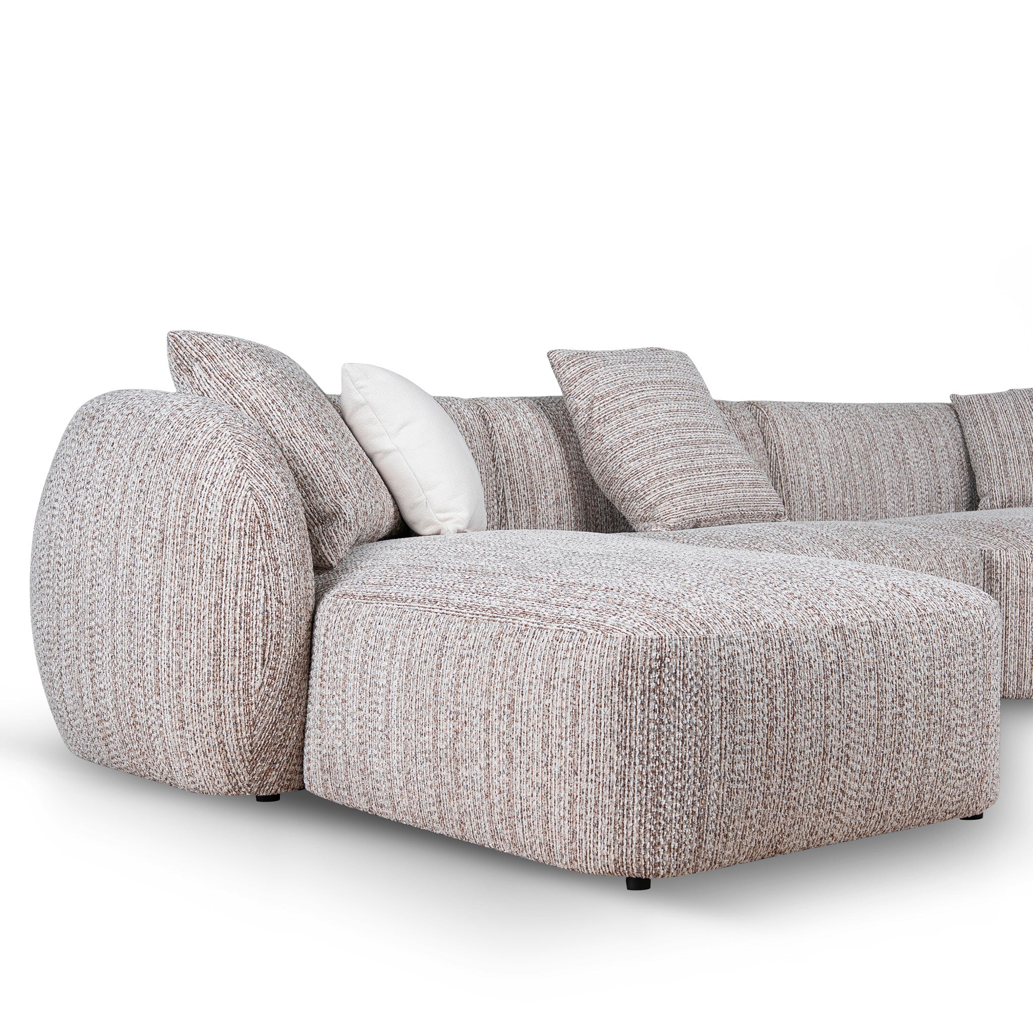 CLC12403-AE 4 Seater Left Chaise Sofa - Plush Spec Brown