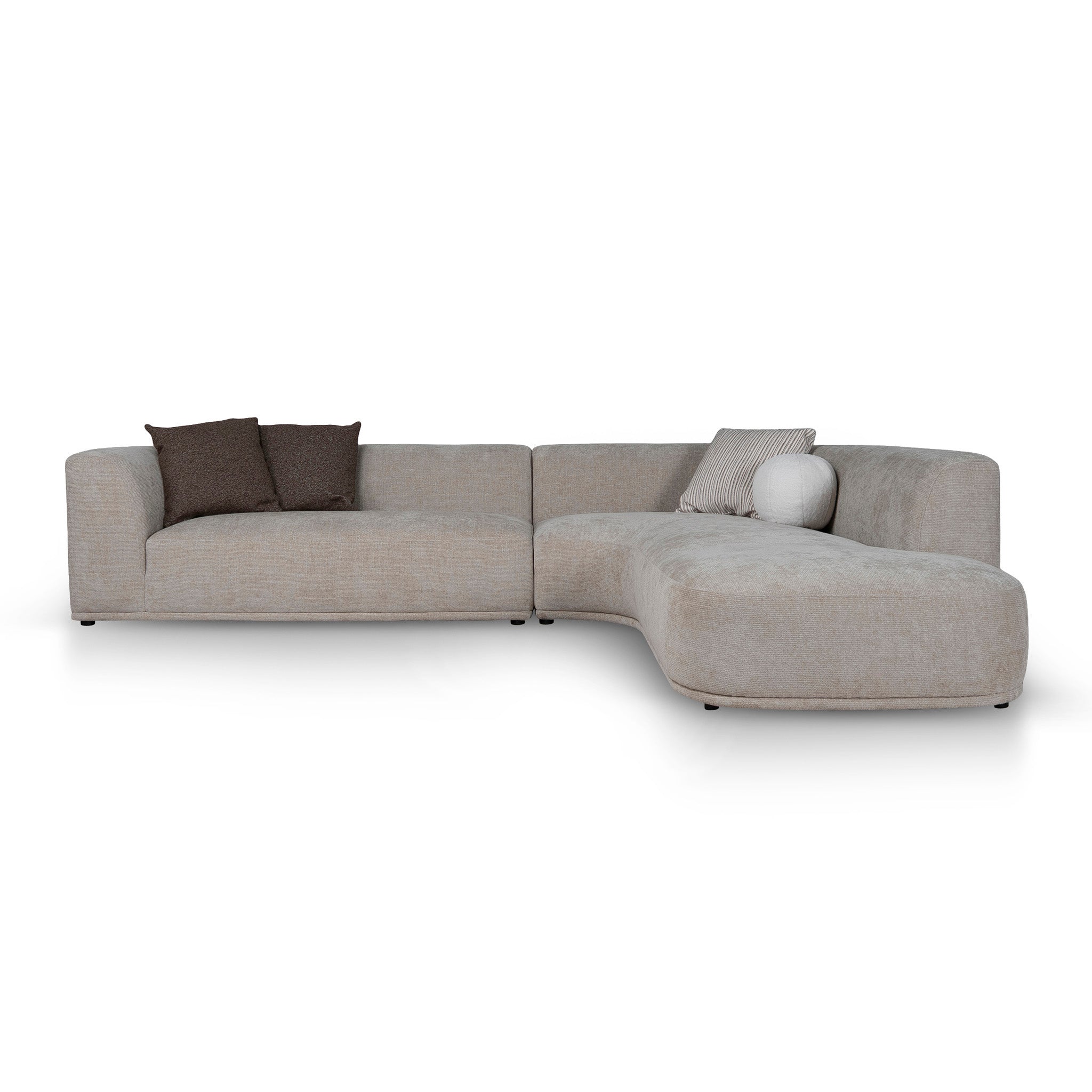 4 Seater Right Chaise Sofa - Lila Beige