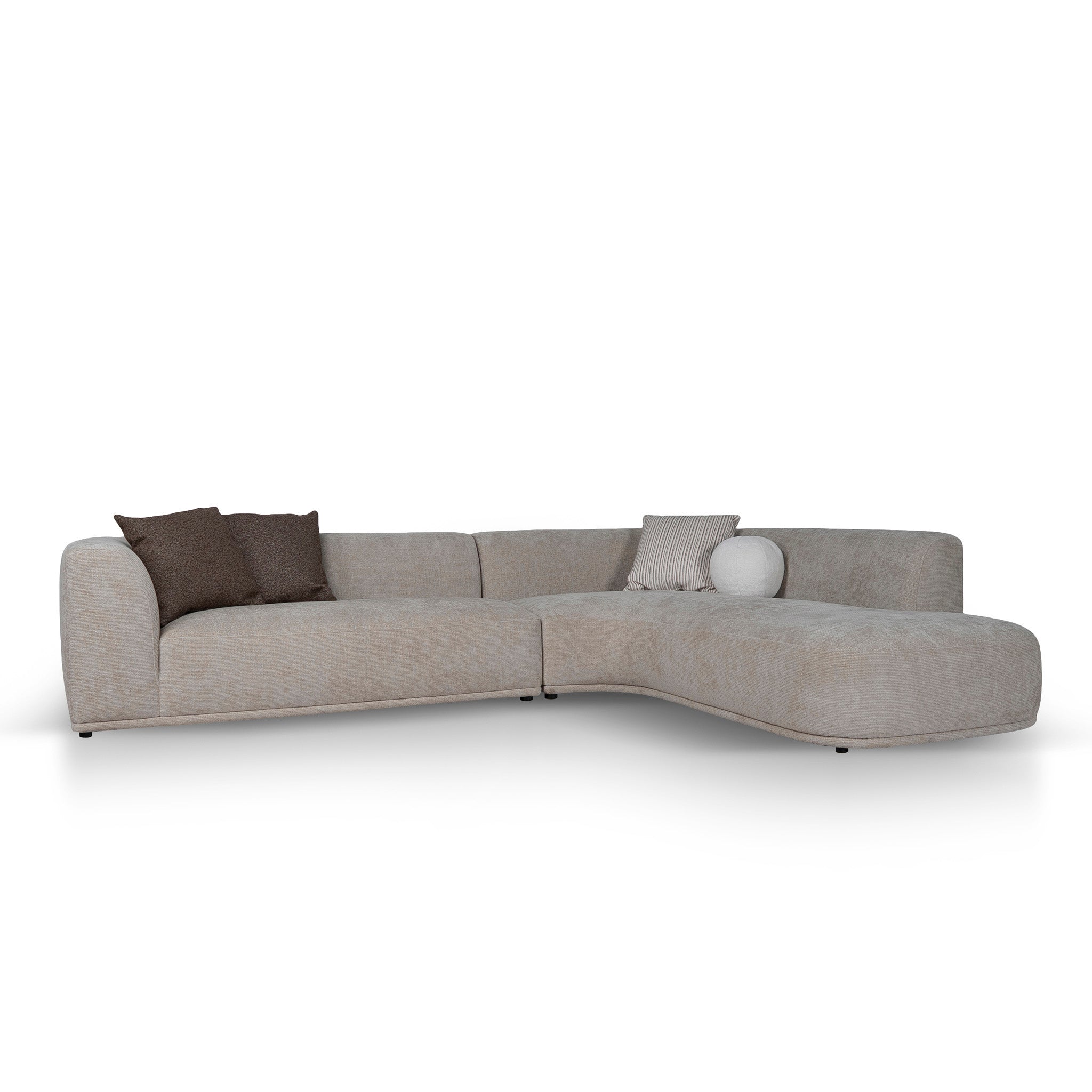 4 Seater Right Chaise Sofa - Lila Beige