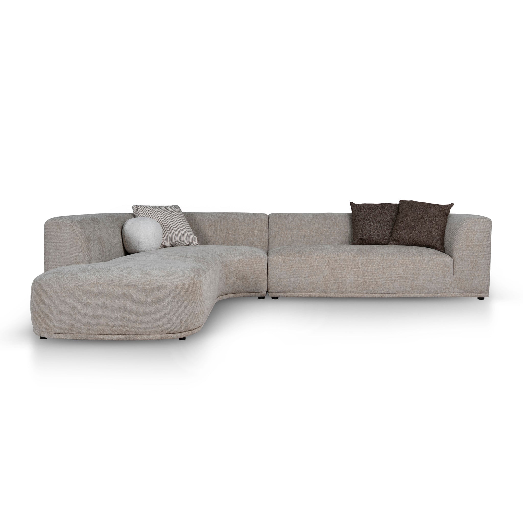 4 Seater Left Chaise Sofa - Lila Beige