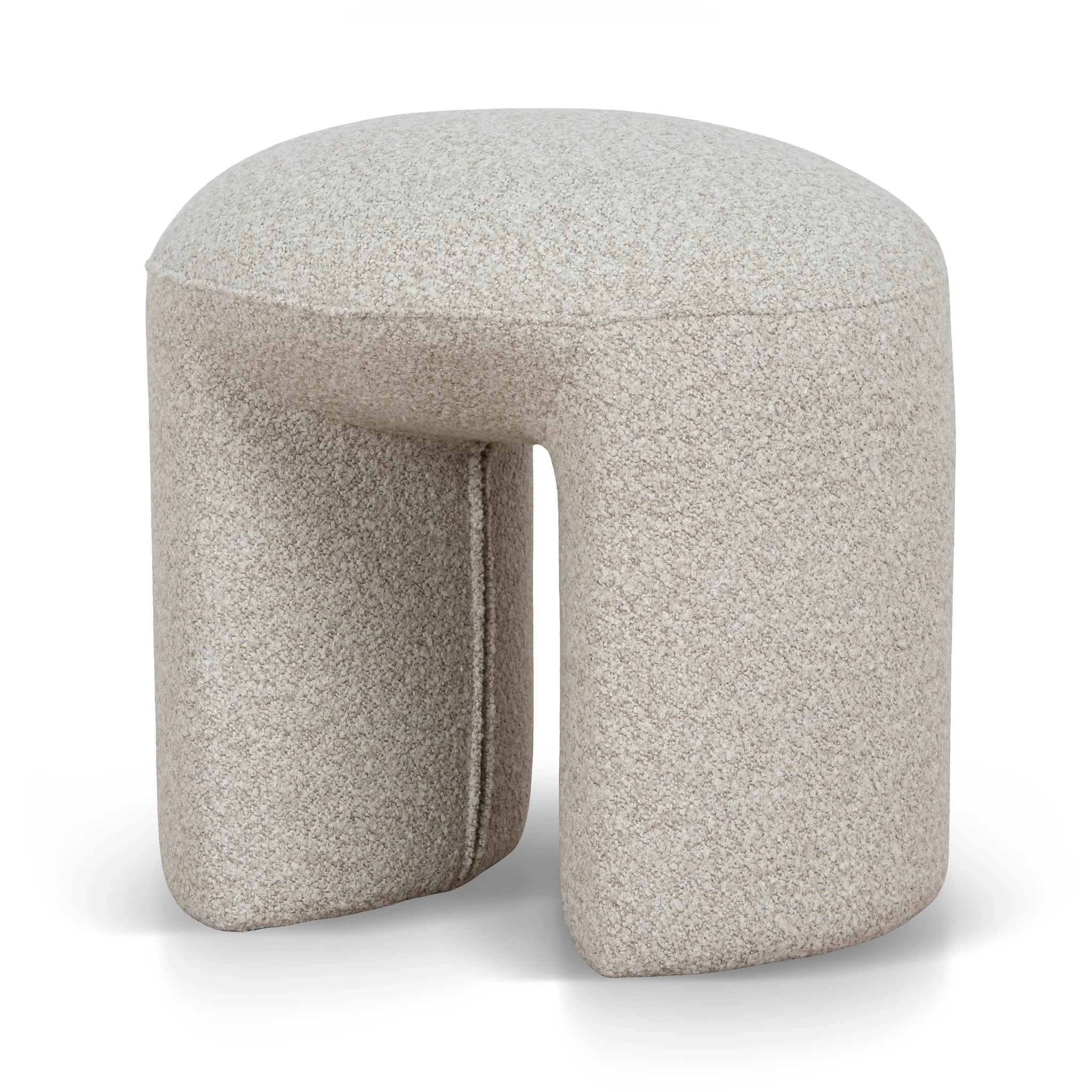 Showcasing Rabela Round Ottoman - Oatmeal Beige LC12422-YY Ottoman by Calibre Furniturs