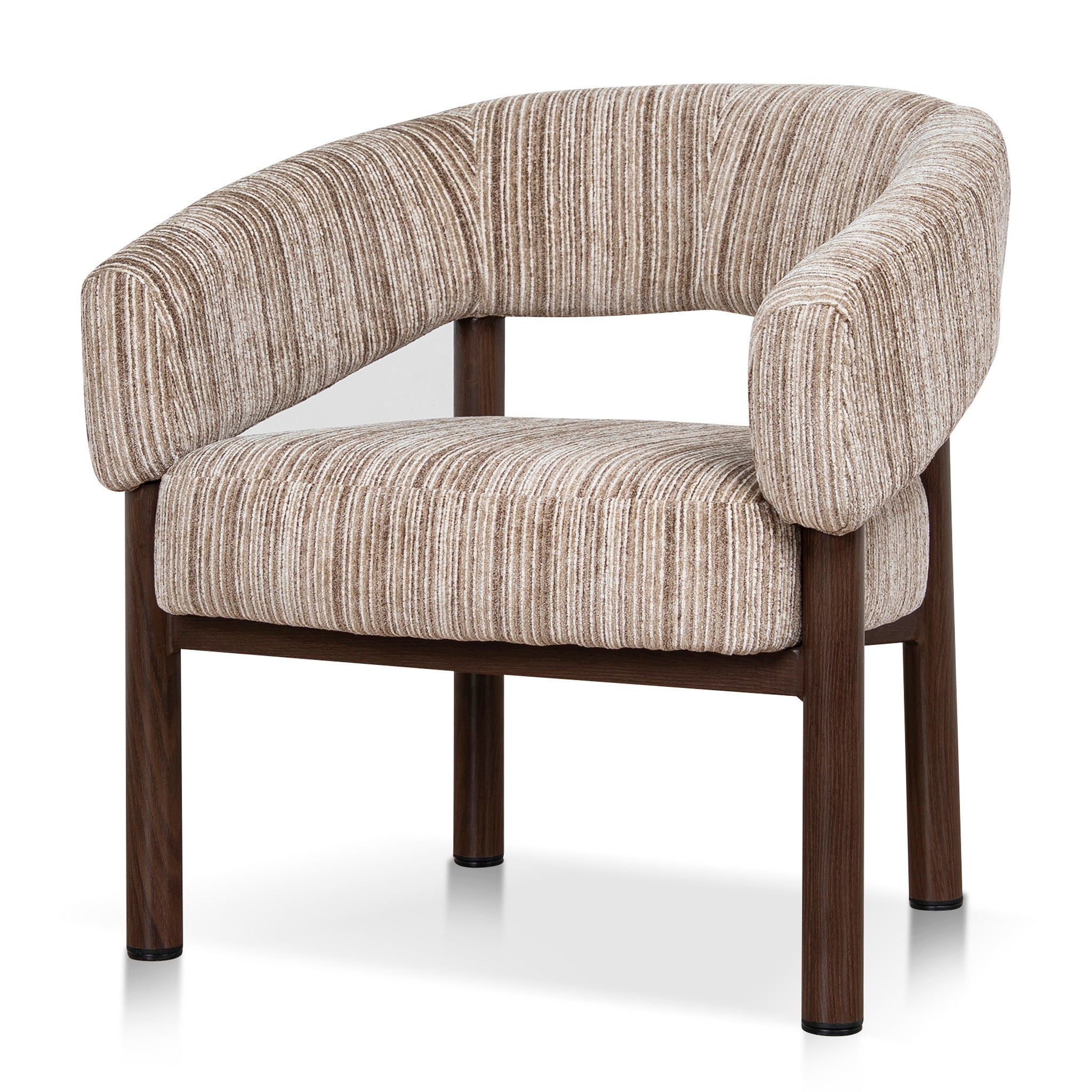 Walnut Armchair - Coconut Stripe