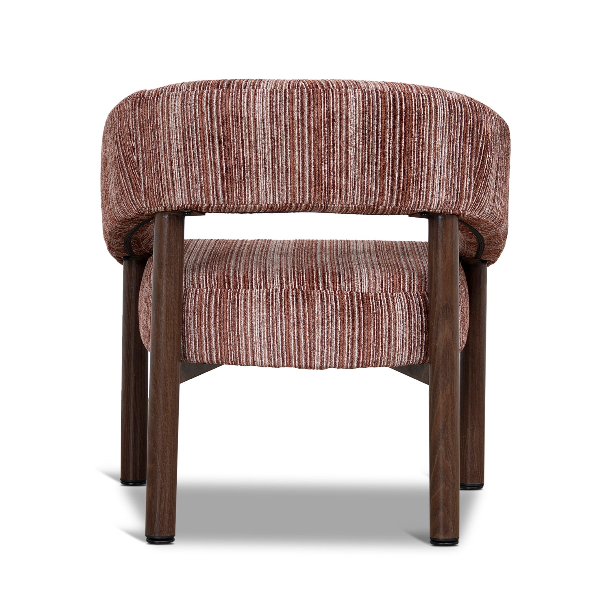 CLC12435-CI Walnut Armchair - Burgundy Stripe