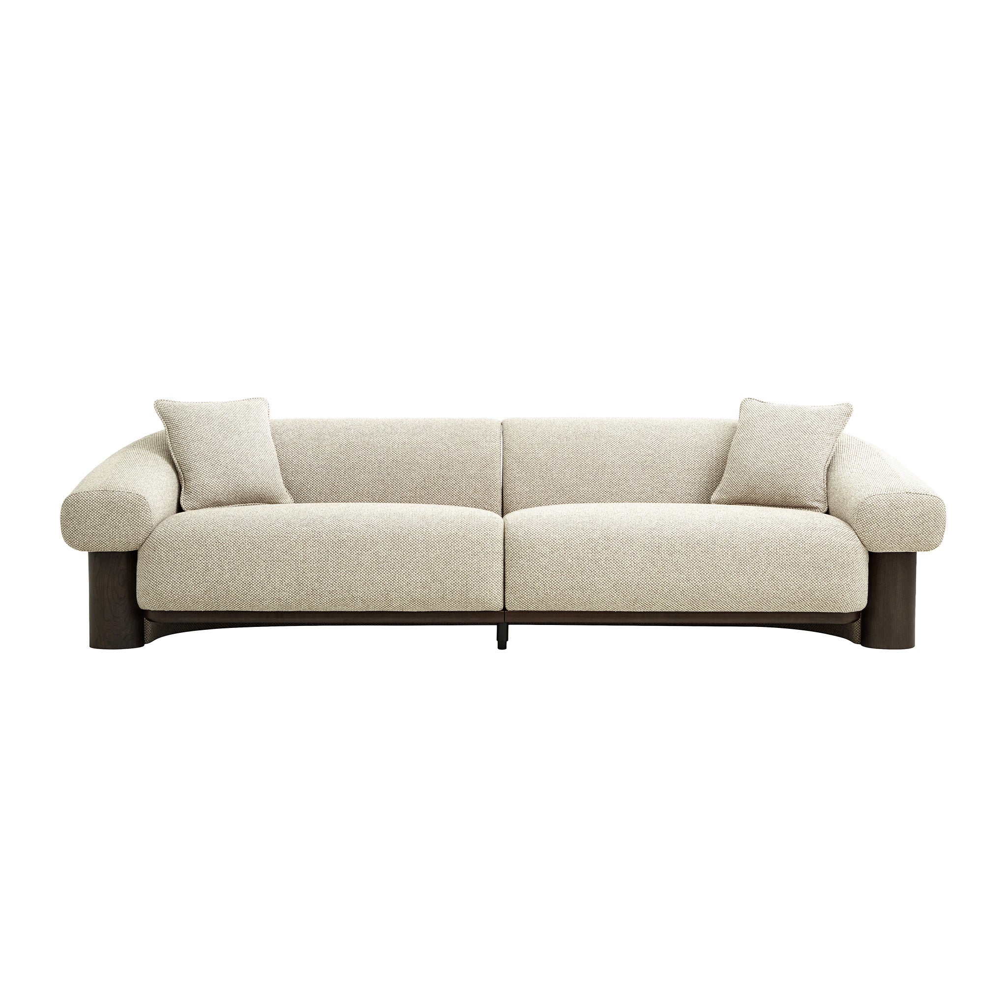 CLC12574-IG Dark Brown 3 Seater Sofa - Soft Beige