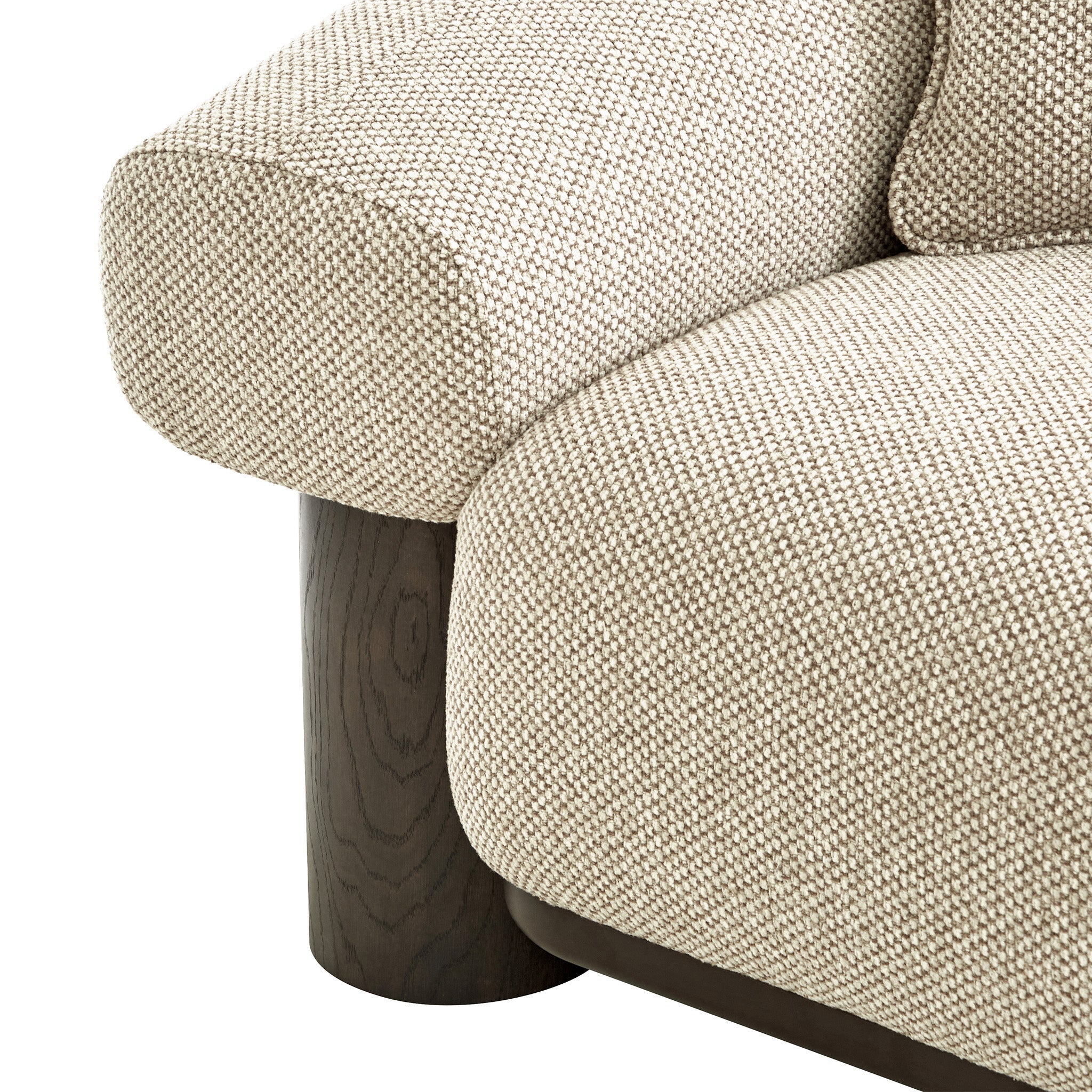 CLC12574-IG Dark Brown 3 Seater Sofa - Soft Beige