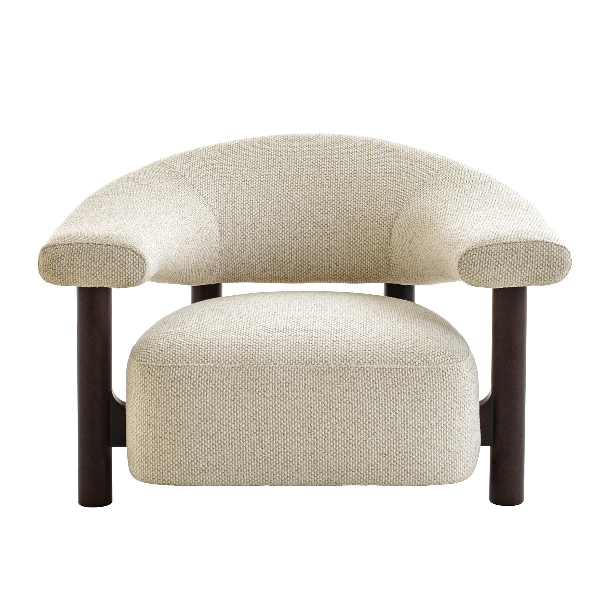 CLC12575-IG Dark Brown Armchair - Soft Beige