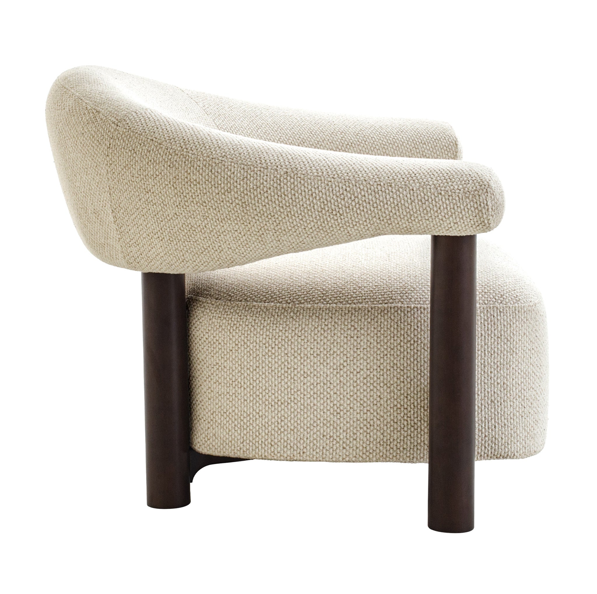 CLC12575-IG Dark Brown Armchair - Soft Beige