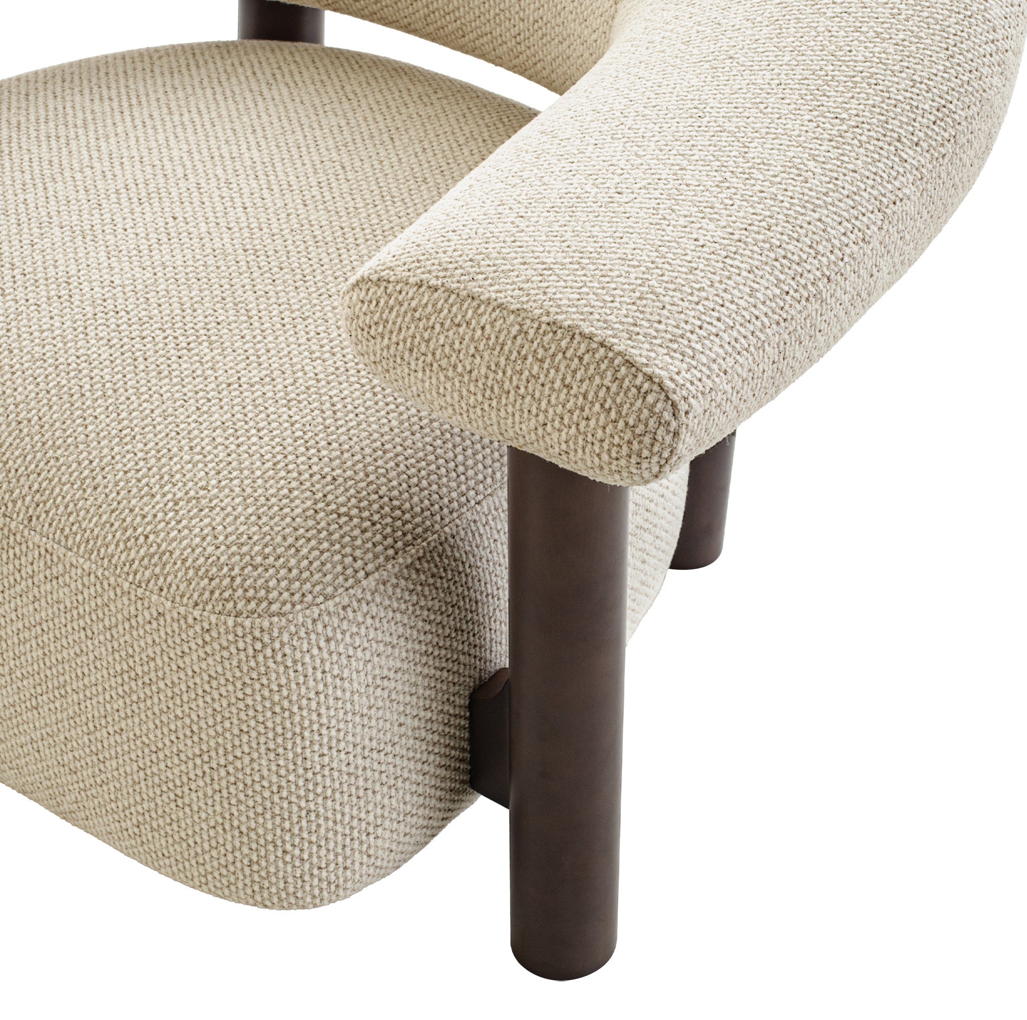 CLC12575-IG Dark Brown Armchair - Soft Beige