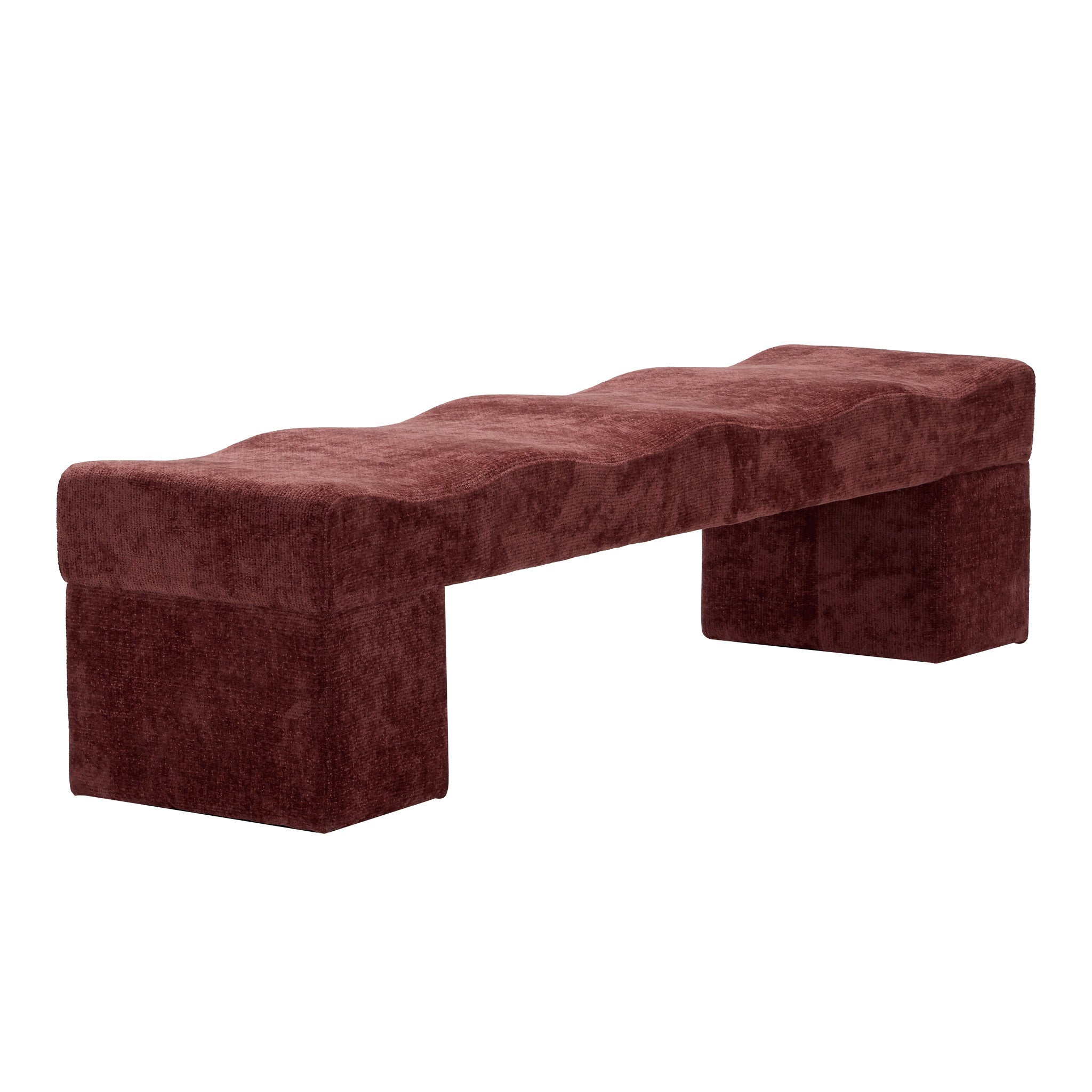 1.8m Ottoman Bench - Lila Burgundy