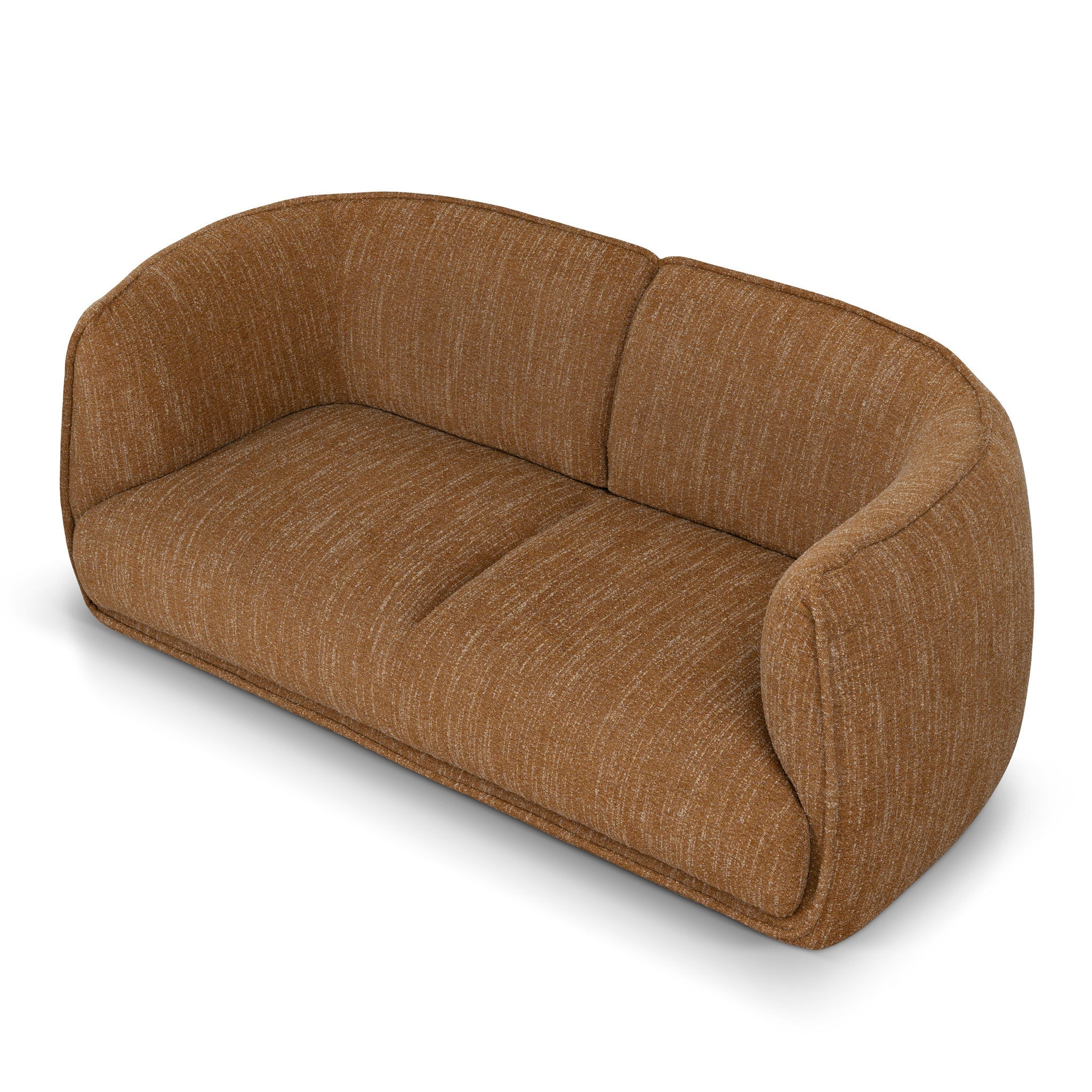 2 Seater Fabric Sofa - Ginger Brown