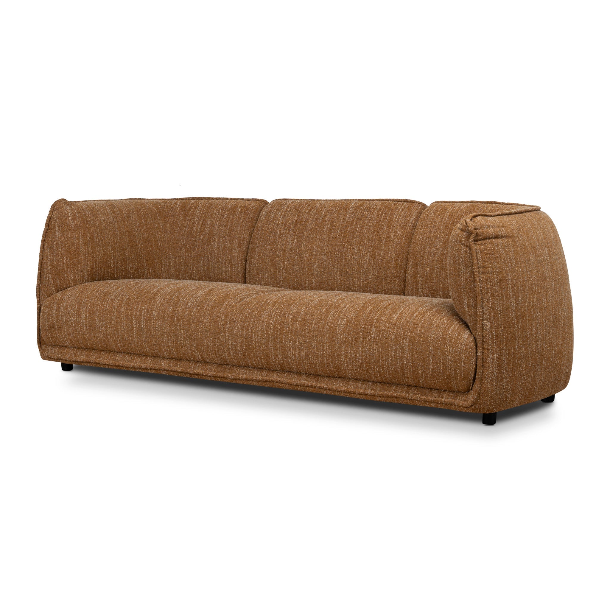 3 Seater Fabric Sofa - Ginger Brown