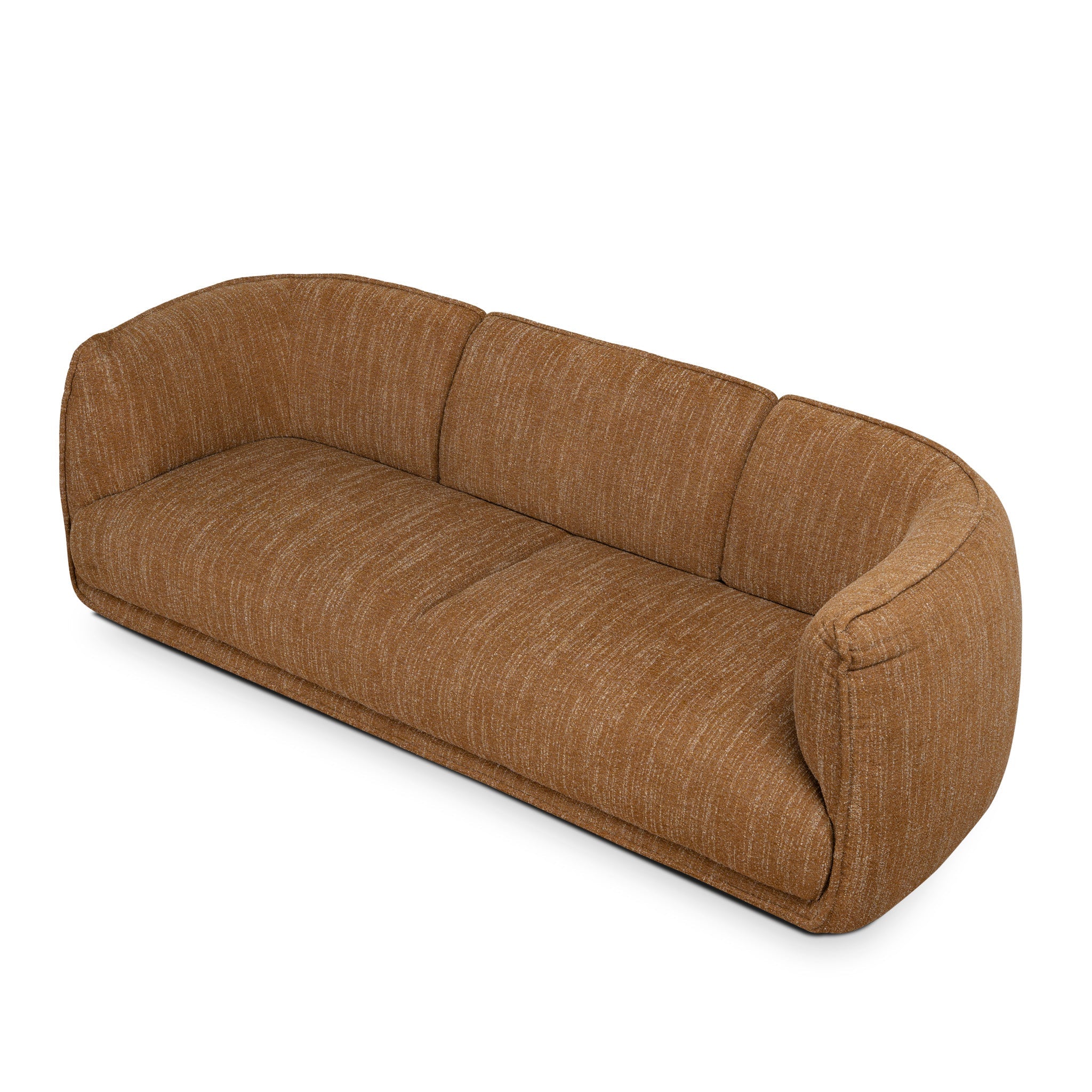 3 Seater Fabric Sofa - Ginger Brown