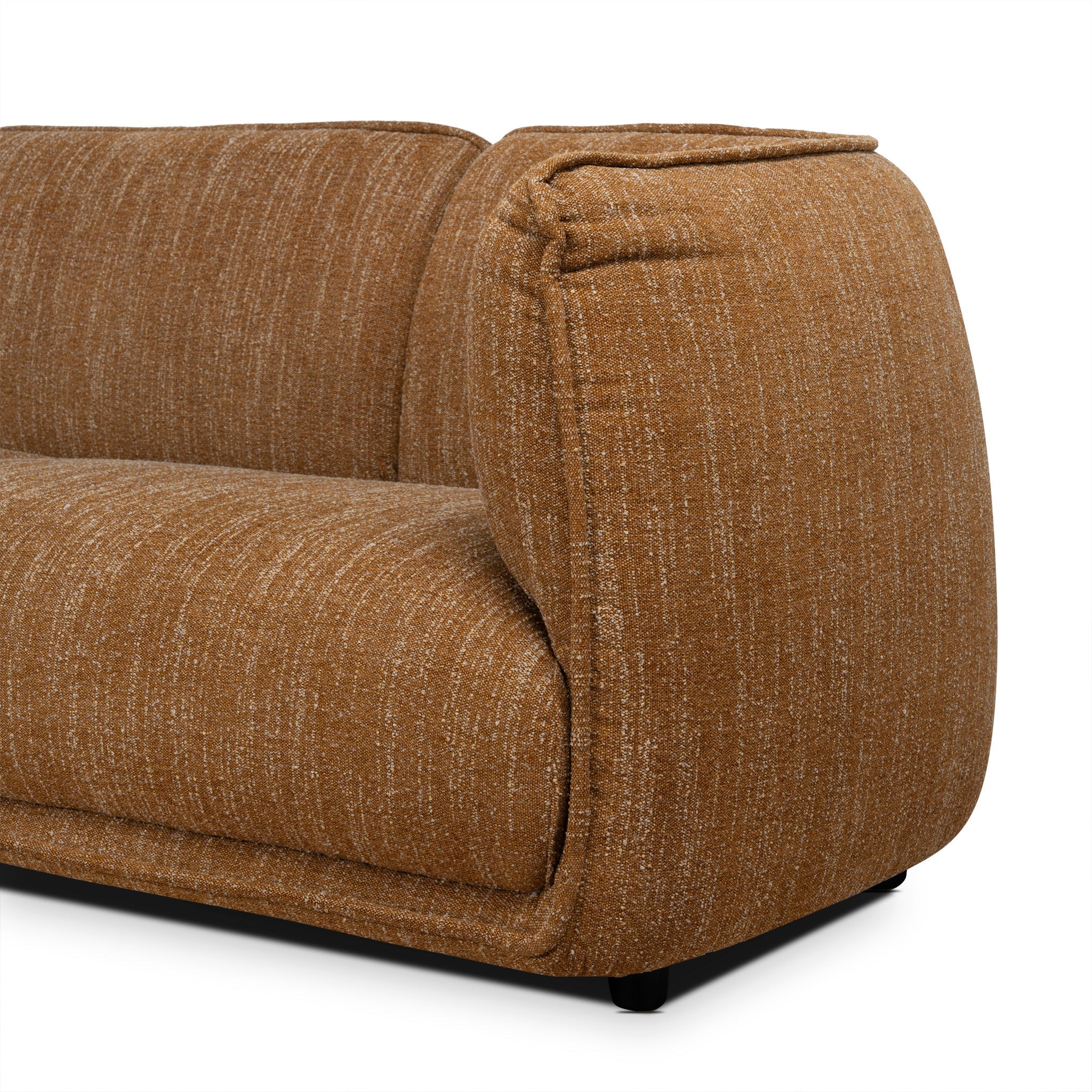 3 Seater Fabric Sofa - Ginger Brown
