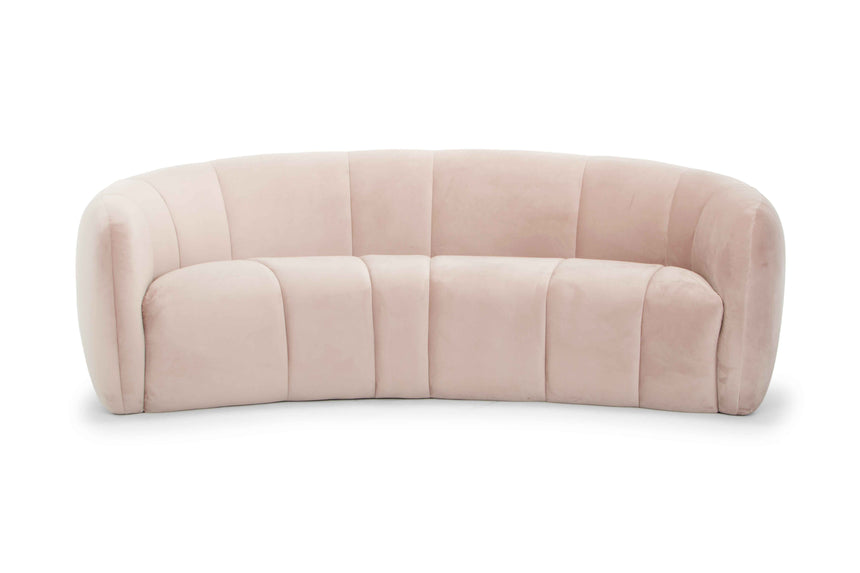 Leizl 3 Seater Fabric Sofa - Blush