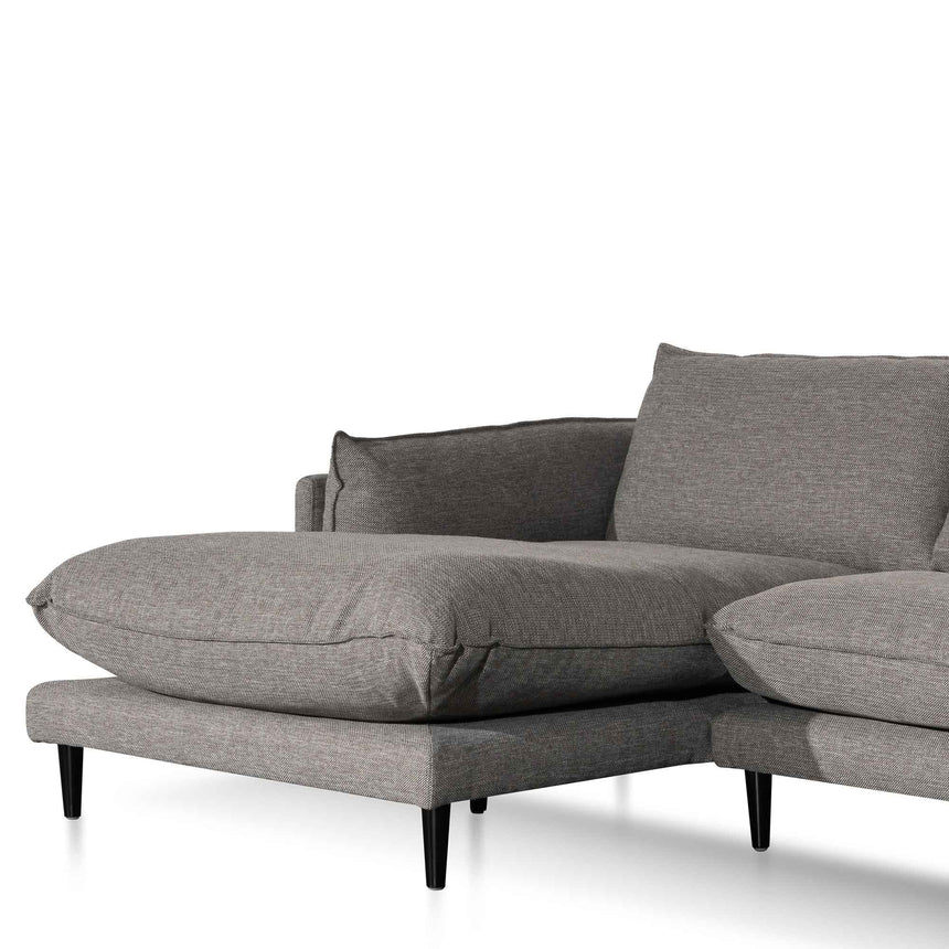 4 Seater Left Chaise Fabric Sofa - Graphite Grey