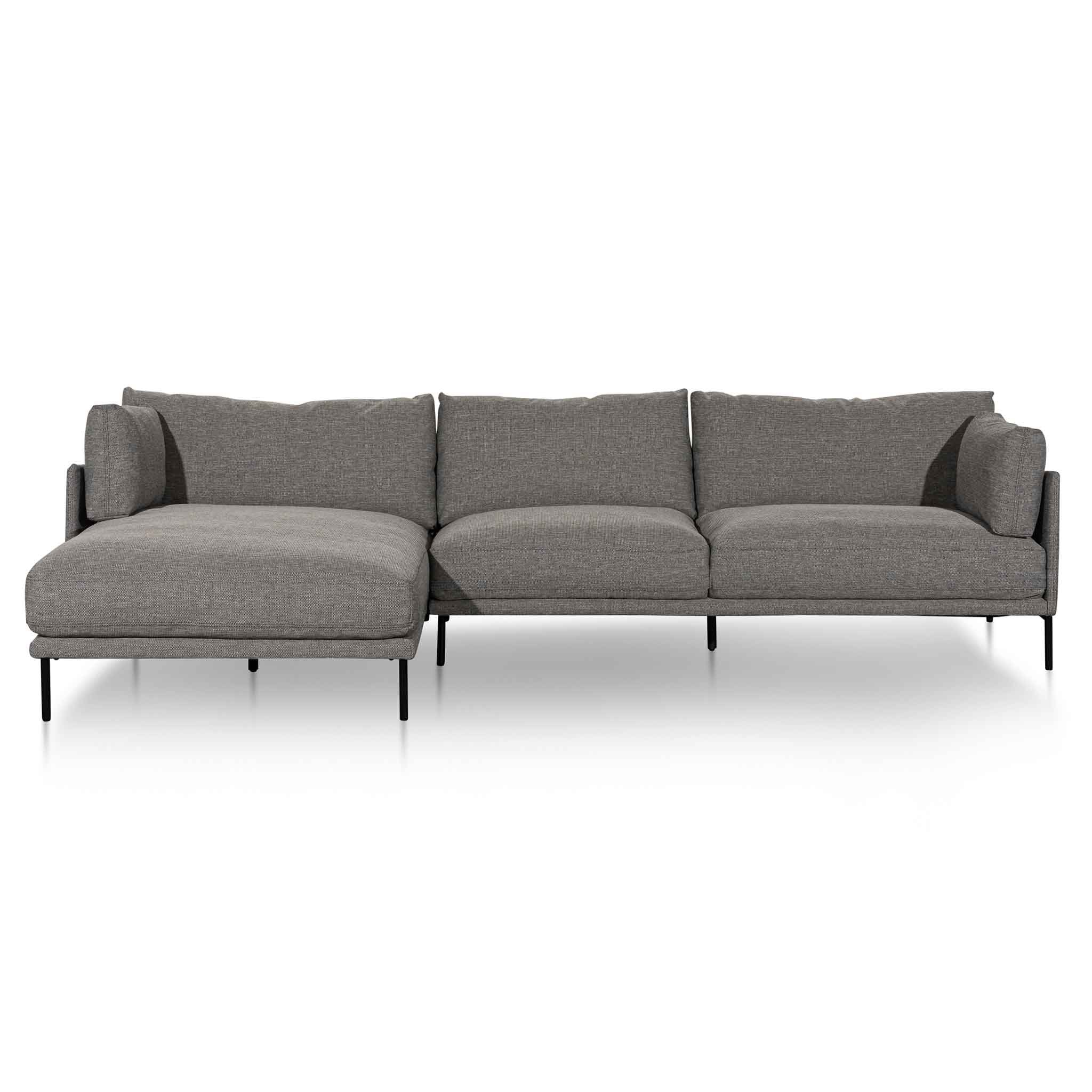 CLC6435-KSO 4 Seater Left Chaise Fabric Sofa - Graphite Grey - Last one