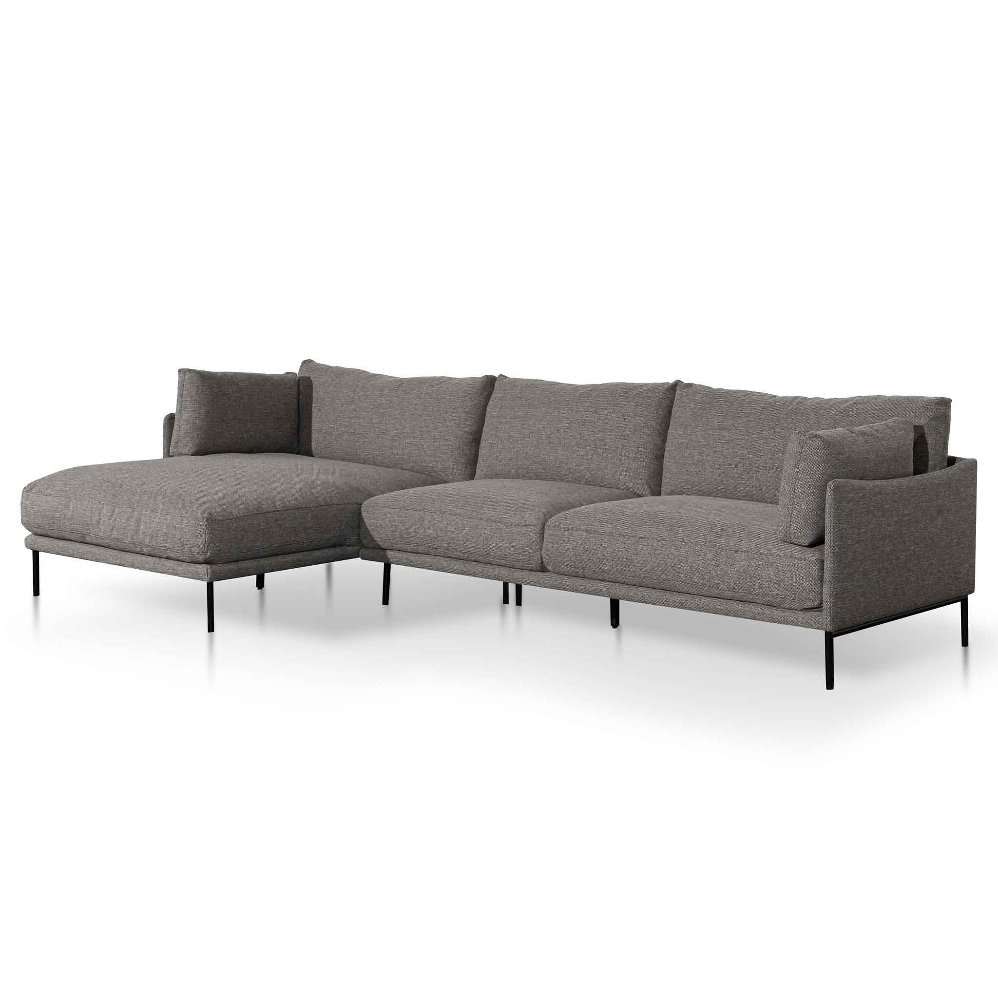 CLC6435-KSO 4 Seater Left Chaise Fabric Sofa - Graphite Grey - Last one